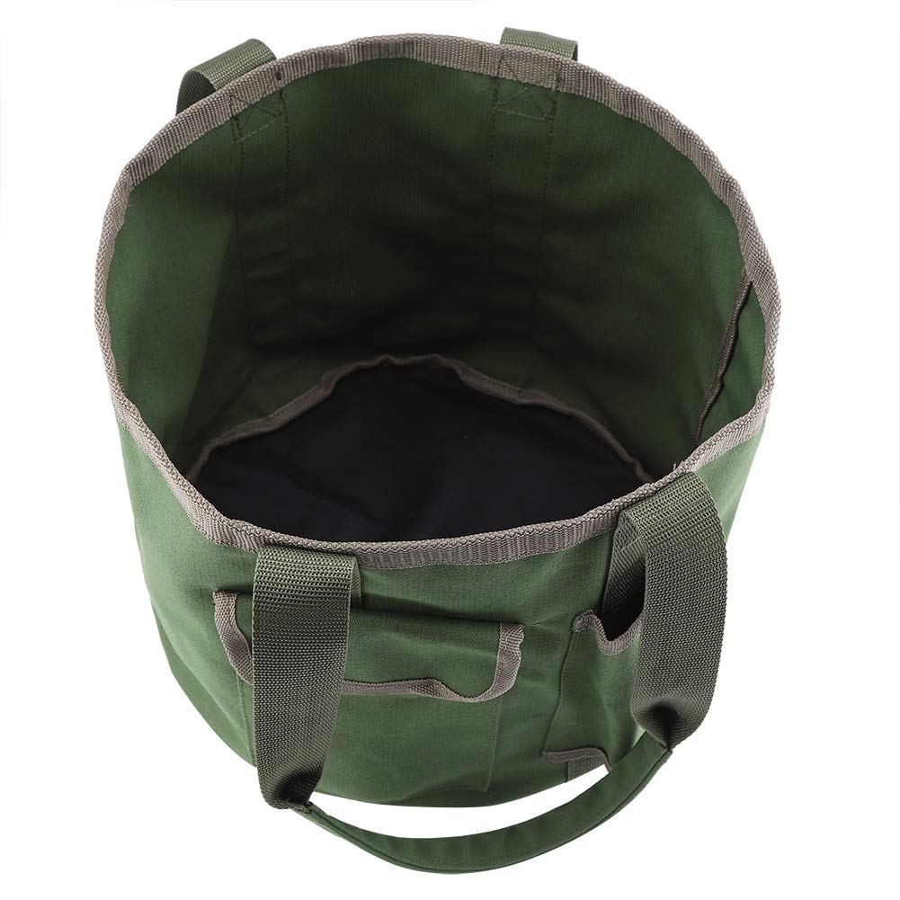 Yosoo Heavy Duty Garden Tools Storage Bag with Multiple Pockets - Waterproof Gardening Bucket Organizer for Women & Men - Portable Garden Tote for Tools, Gloves, Seeds (Green) - Perfect for Outdoor Gardening, Yard Work and Home Organization