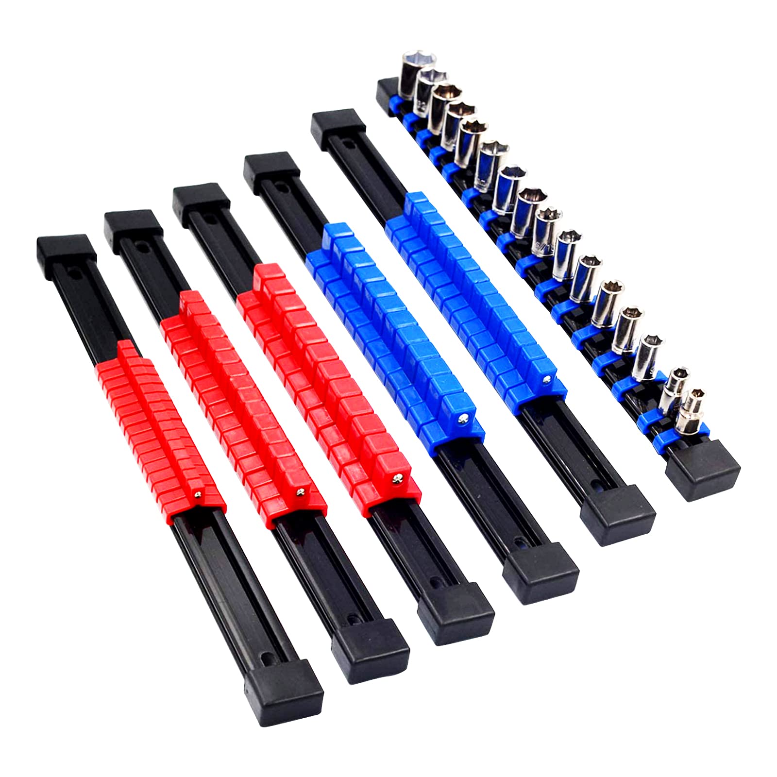 MESTUDIO 6-Piece ABS Socket Organizer Set - 1/4