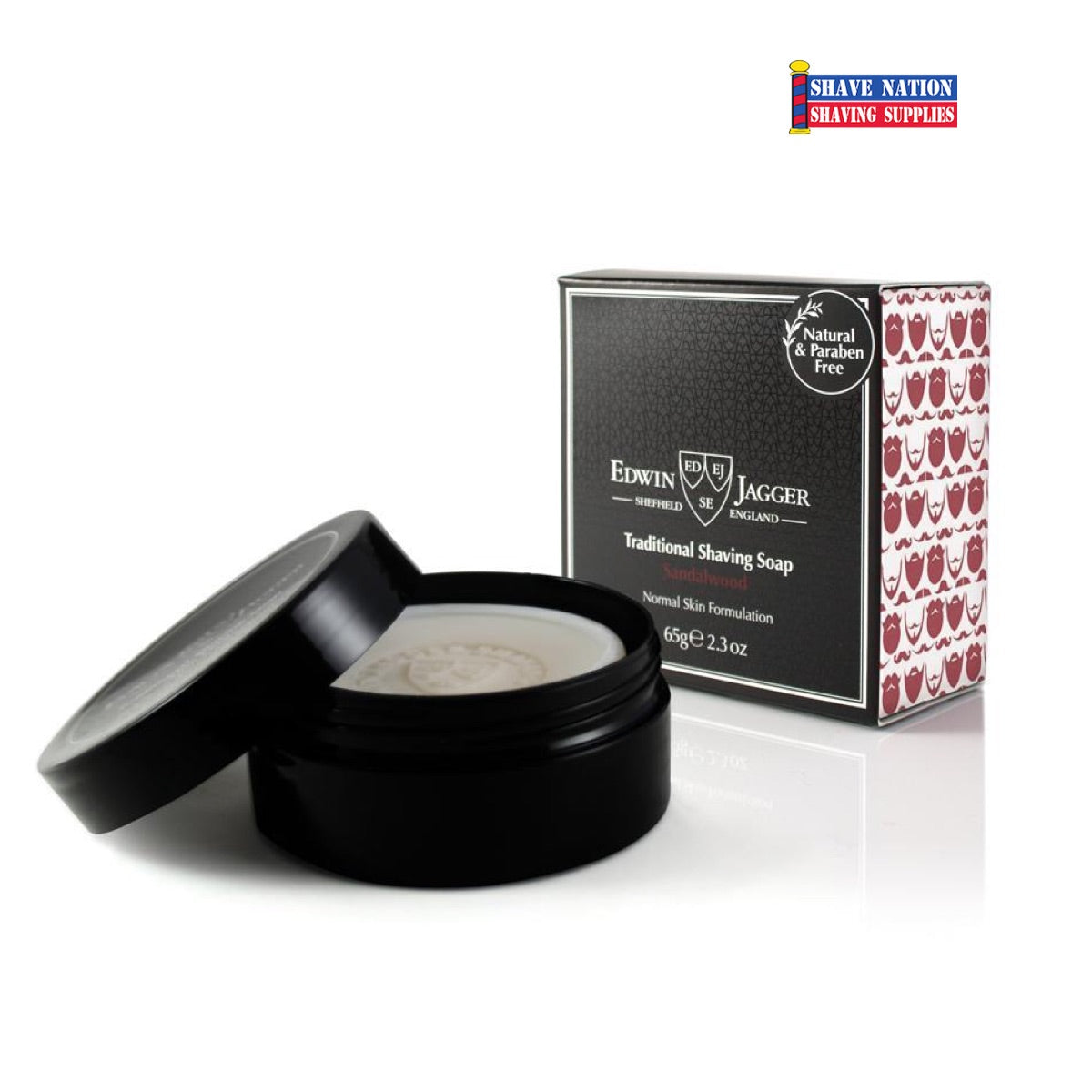 Edwin Jagger Travel Soap - Sandalwood Scented Shaving Soap for Men | Compact & Travel-Friendly | Perfect for Business Trips & Vacation Grooming