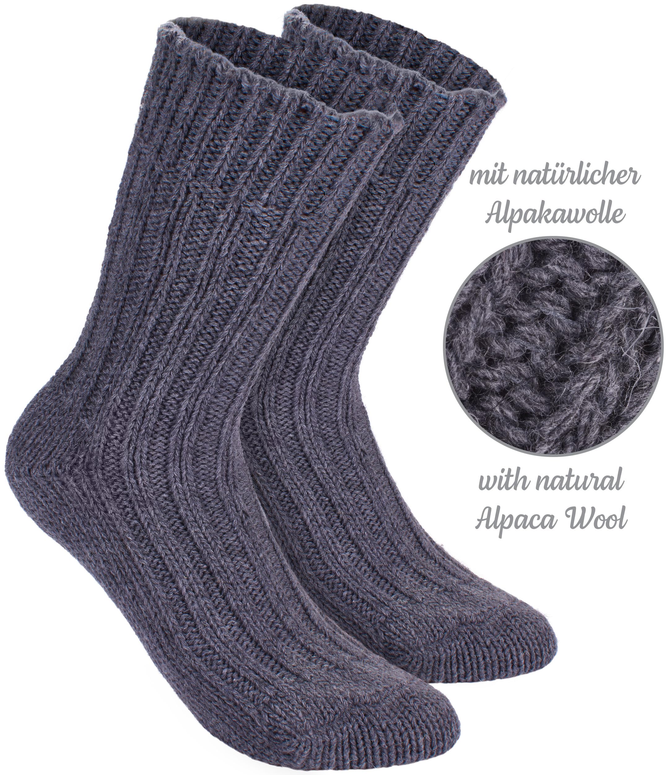 Premium Alpaca Wool Socks for Men & Women - Ultra Soft & Warm Winter Socks (4 Pairs) - Perfect for Hiking, Travel & Cold Weather Comfort