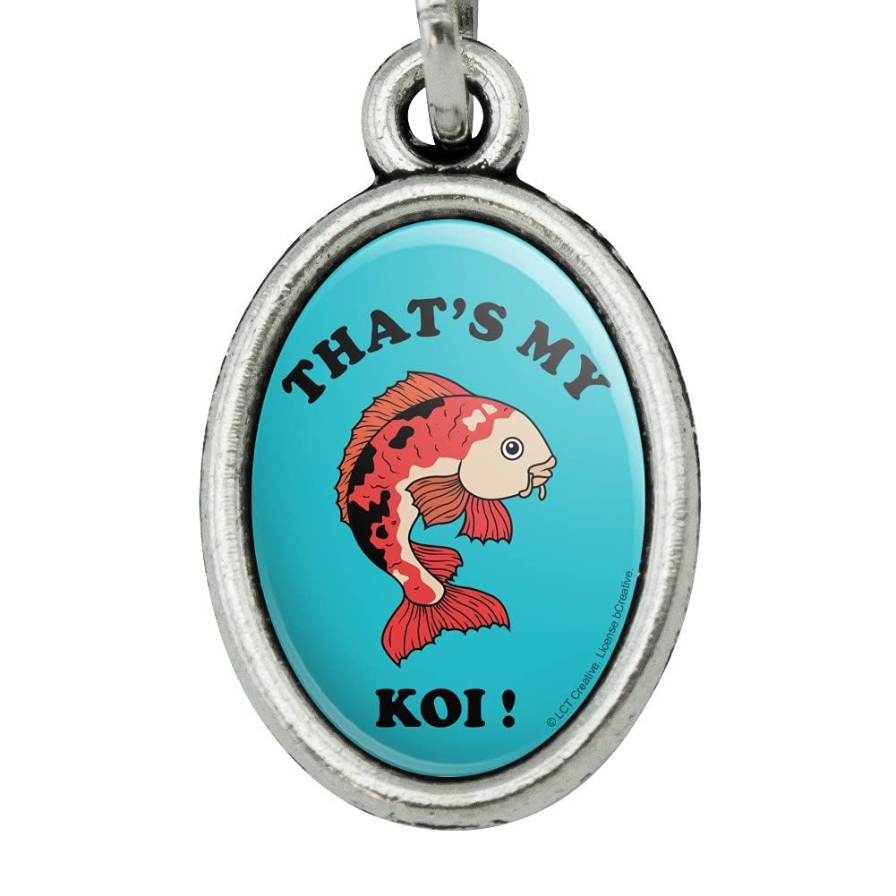 Funny Koi Fish Metal Bookmark with Oval Charm - Unique Gift for Book Lovers, Readers & Students - Perfect for Books, Journals & Notebooks