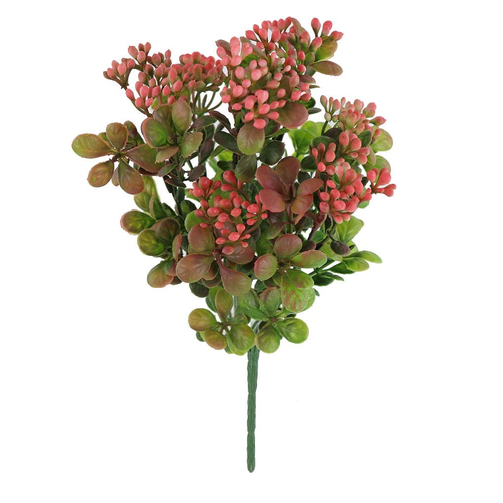 7-Branch Artificial Berry Plant - Realistic Fake Berry Stems for Home Decor, Living Room, Bedroom - 31cm Plastic Simulation Plants (4 Colors) | Perfect for Centerpieces, Wedding Decor & Seasonal Displays