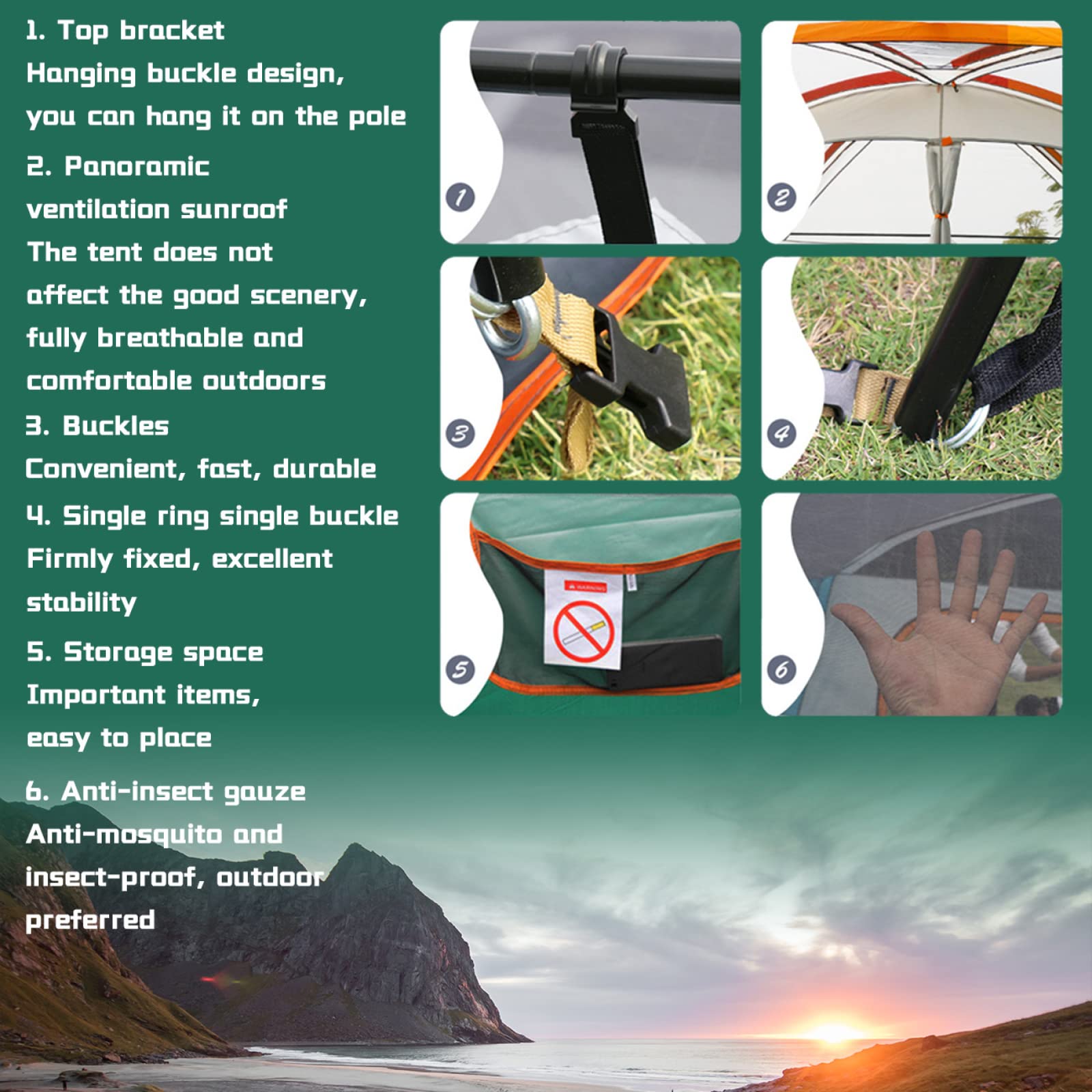 Best Pop Up Camping Tents for 5-8 People - Quick Setup, Ventilated, Waterproof & Durable Family Tents for Camping, Hiking & Outdoor Adventures - Perfect for Backpacking, Beach Trips & Festivals