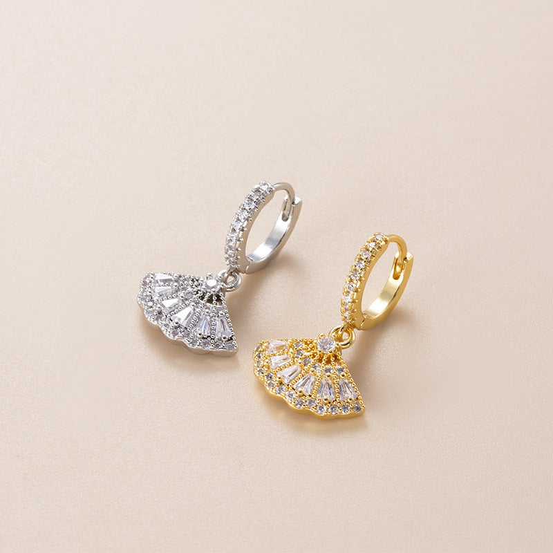 18K Gold Cartilage Huggie Earrings | Sparkly Ribbon Hoop Earrings for Women | HSPJ876 | Perfect for Parties, Weddings & Everyday Wear
