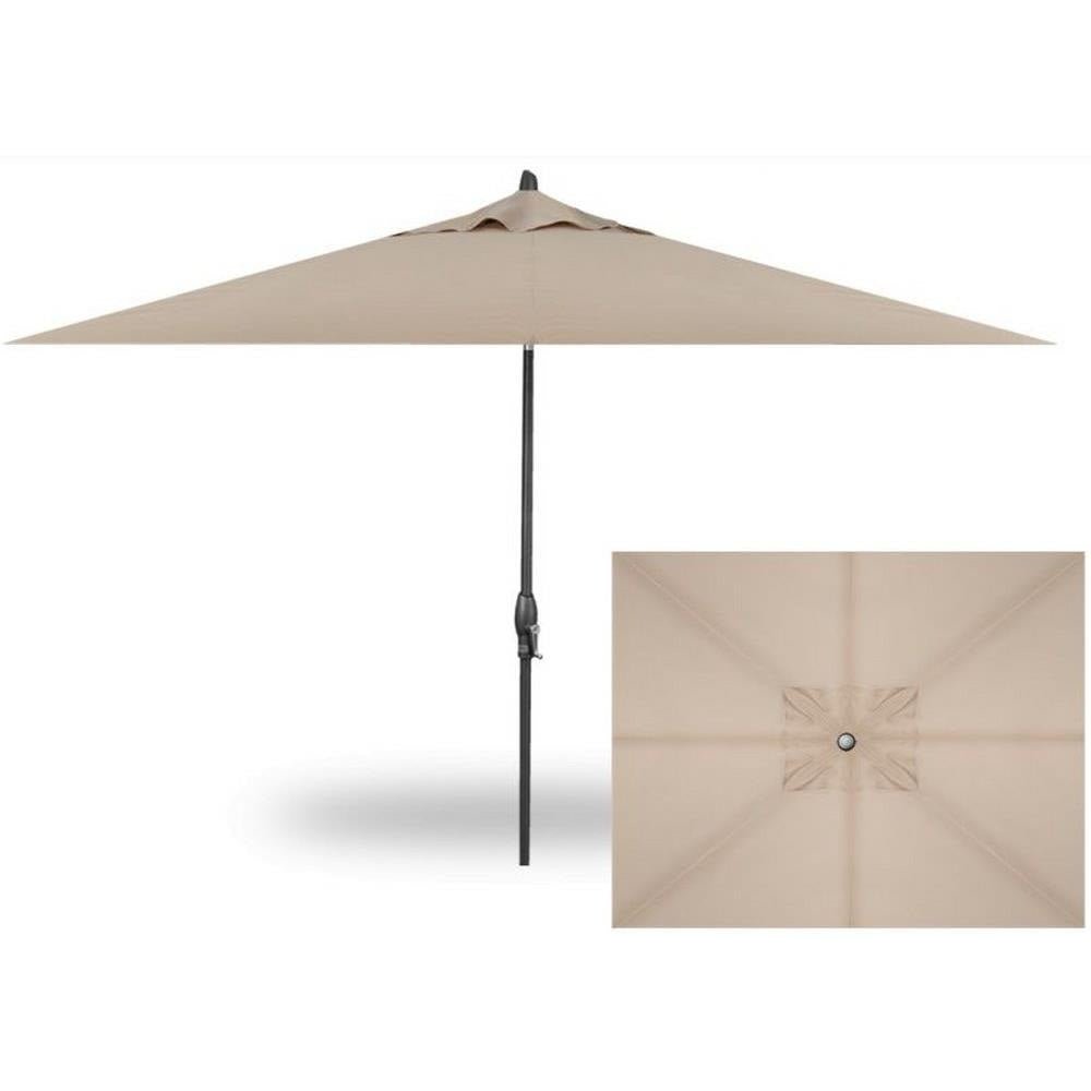 8' x 10' Rectangle Auto Tilt Outdoor Patio Umbrella - Heavy Duty Sun Shade for Poolside, Deck, Backyard & Garden - Treasure Garden Collection