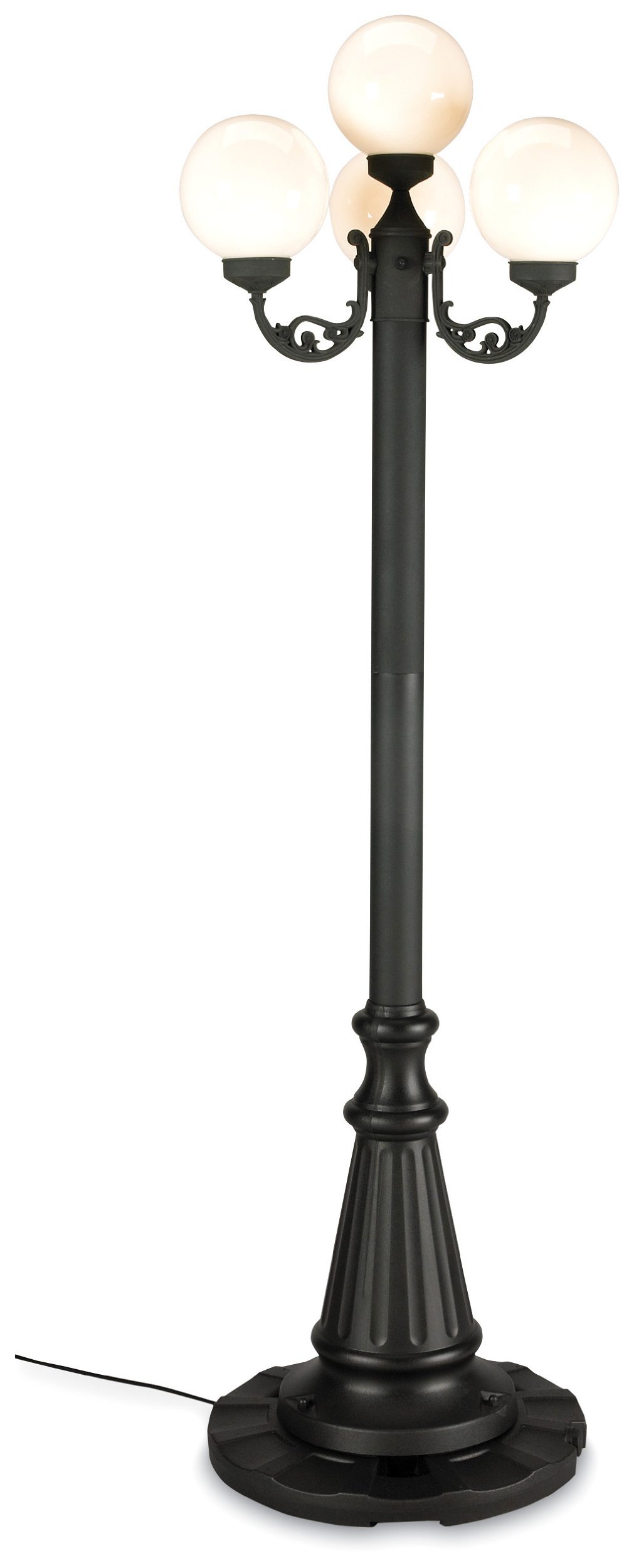 Patio Living Concepts 00370-PLC 370 European Park Style Outdoor Black Lantern with 4 Plug-in Lights - 80