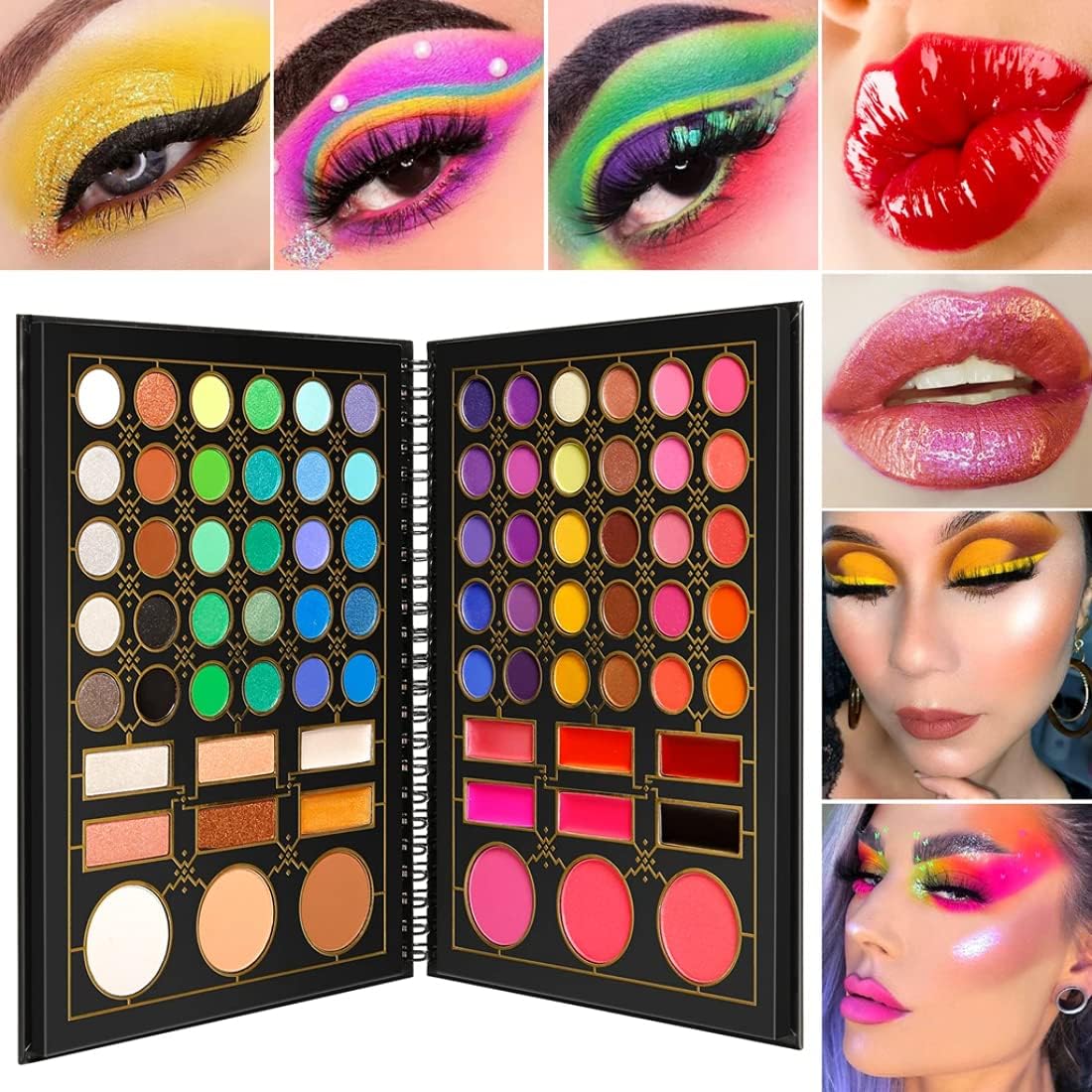 NAILSBAR NEW 78 Colors Makeup Palette - Eyeshadow, Blush, Highlighter & Lip Gloss Kit | Professional Cosmetic Set for Daily Makeup, Party & Special Occasions