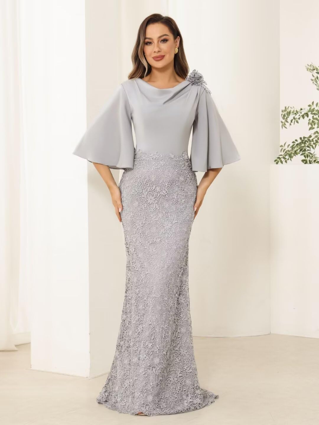 Elegant Mermaid Lace Mother of the Bride Dress - Long Sleeve Bodycon Formal Evening Gown for Weddings, Parties & Special Occasions | XOD0323