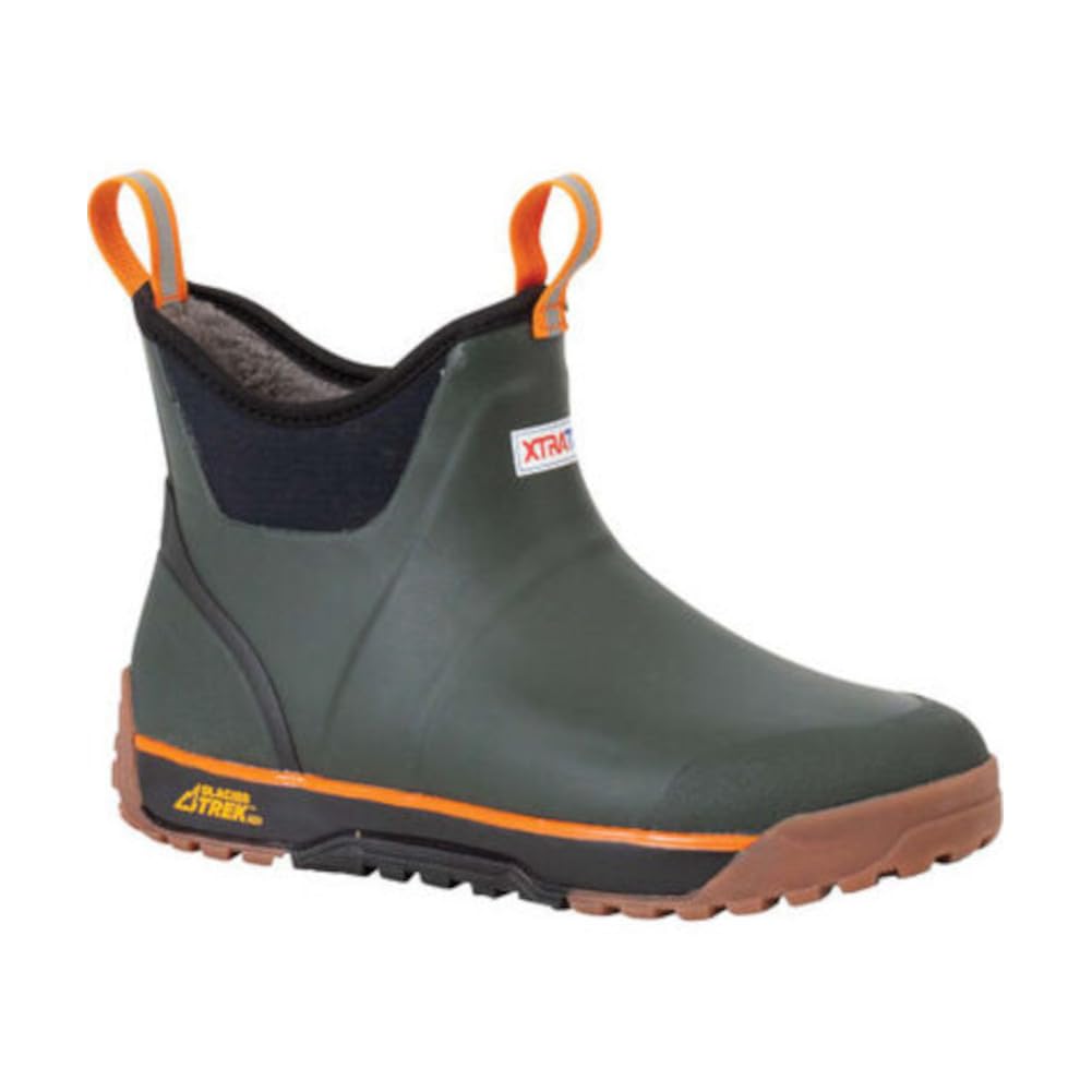 Xtratuf Men's Ice 6 Inch Rubber Ankle Deck Boot - Waterproof Work Boots for Fishing, Hunting & Outdoor Activities - Non-Slip Safety Shoes for Cold Weather & Wet Conditions