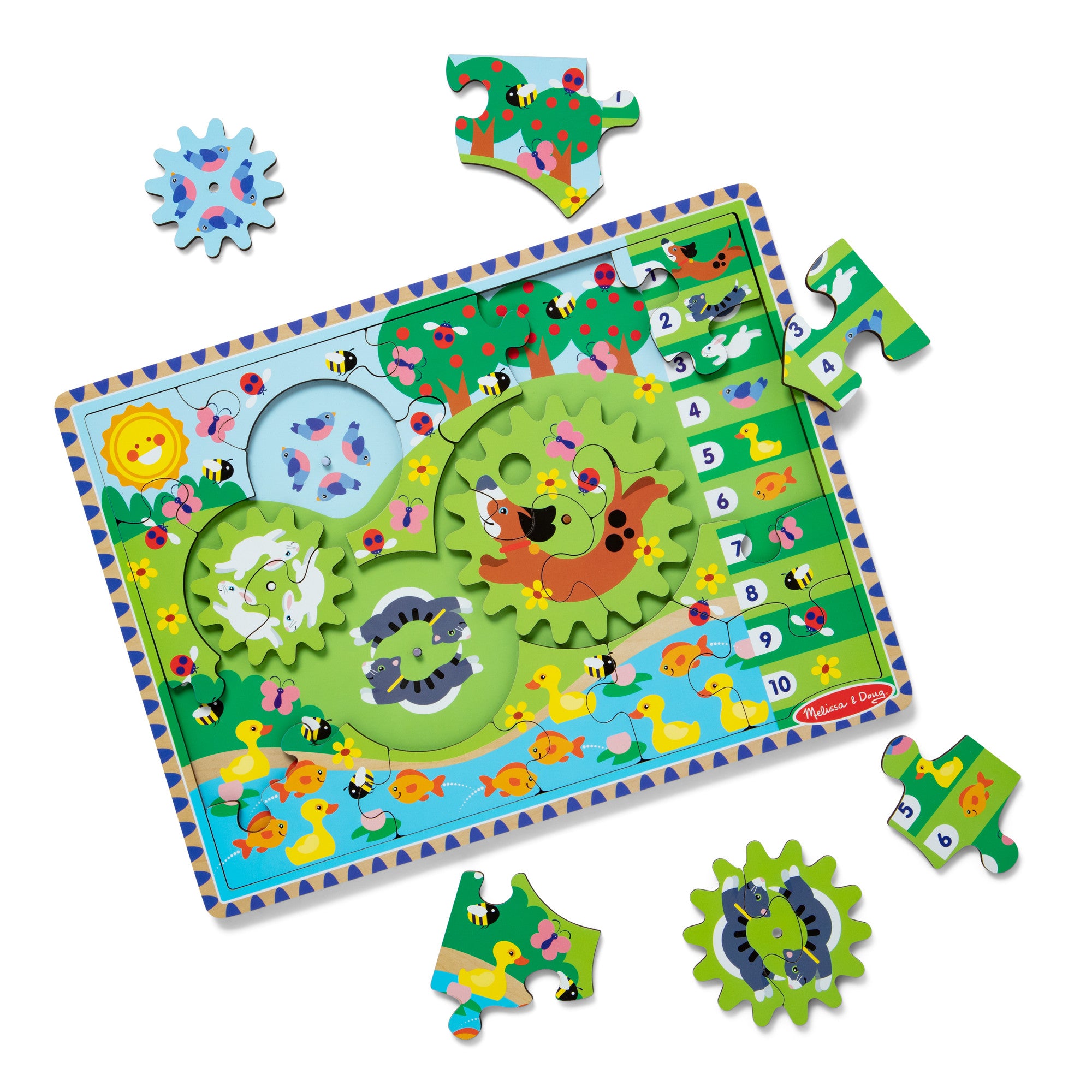 Animal Chase I Spy Wooden Gear Puzzle - Montessori Learning Toy for Toddlers, Fun Educational Game for Kids Ages 3-5 - Perfect for Preschool Classroom & Birthday Gifts