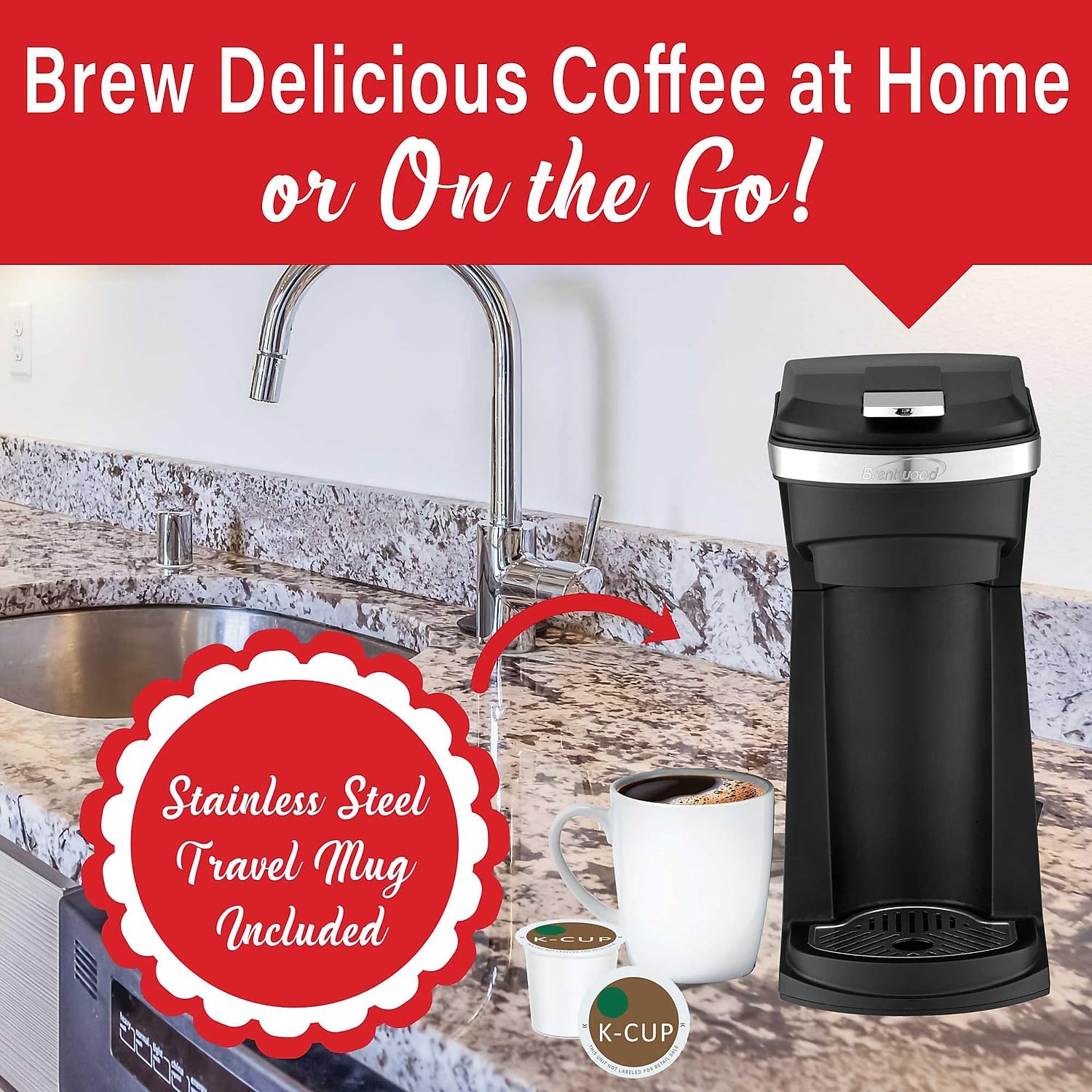Brentwood TS-1101BK 12-Cup Electric Coffee Maker with Glass Carafe - Black - Fast Brewing for Home, Office & Restaurants