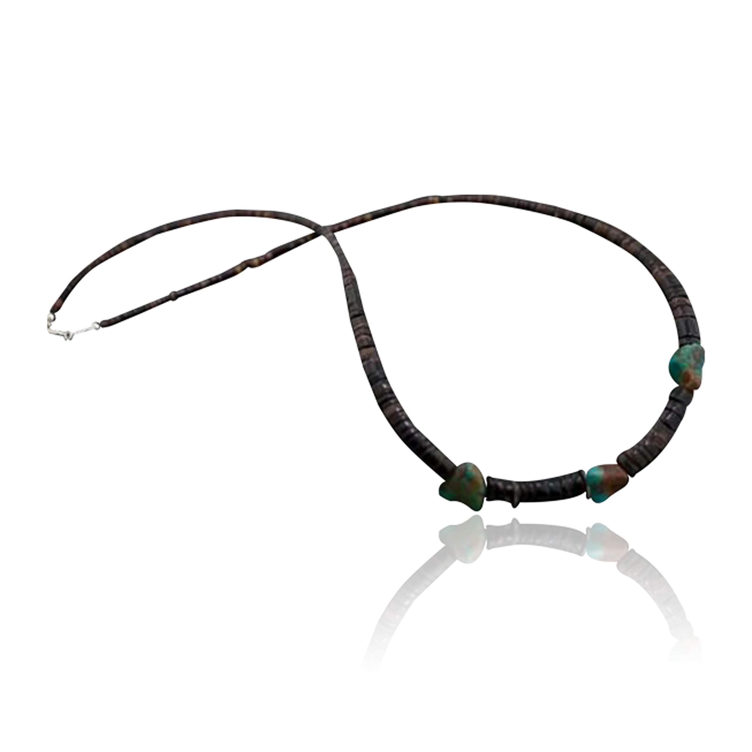 Authentic Navajo Turquoise Graduated Sterling Silver Necklace - Handcrafted by Loma Siiva | Native American Jewelry for Women | Perfect for Boho Fashion, Weddings & Special Occasions