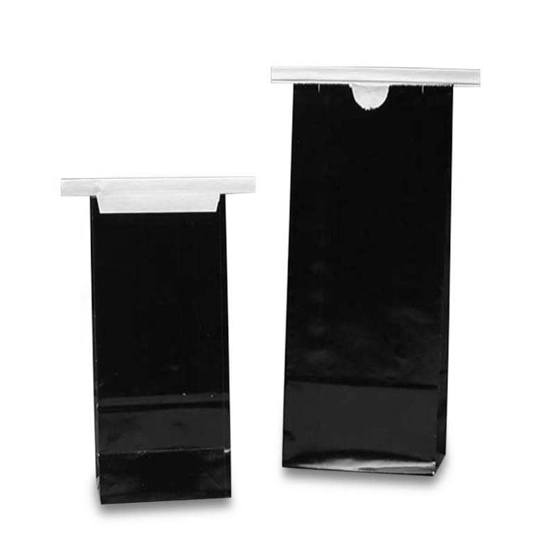 Premium Black Tin Tie Paper Bags 4.25