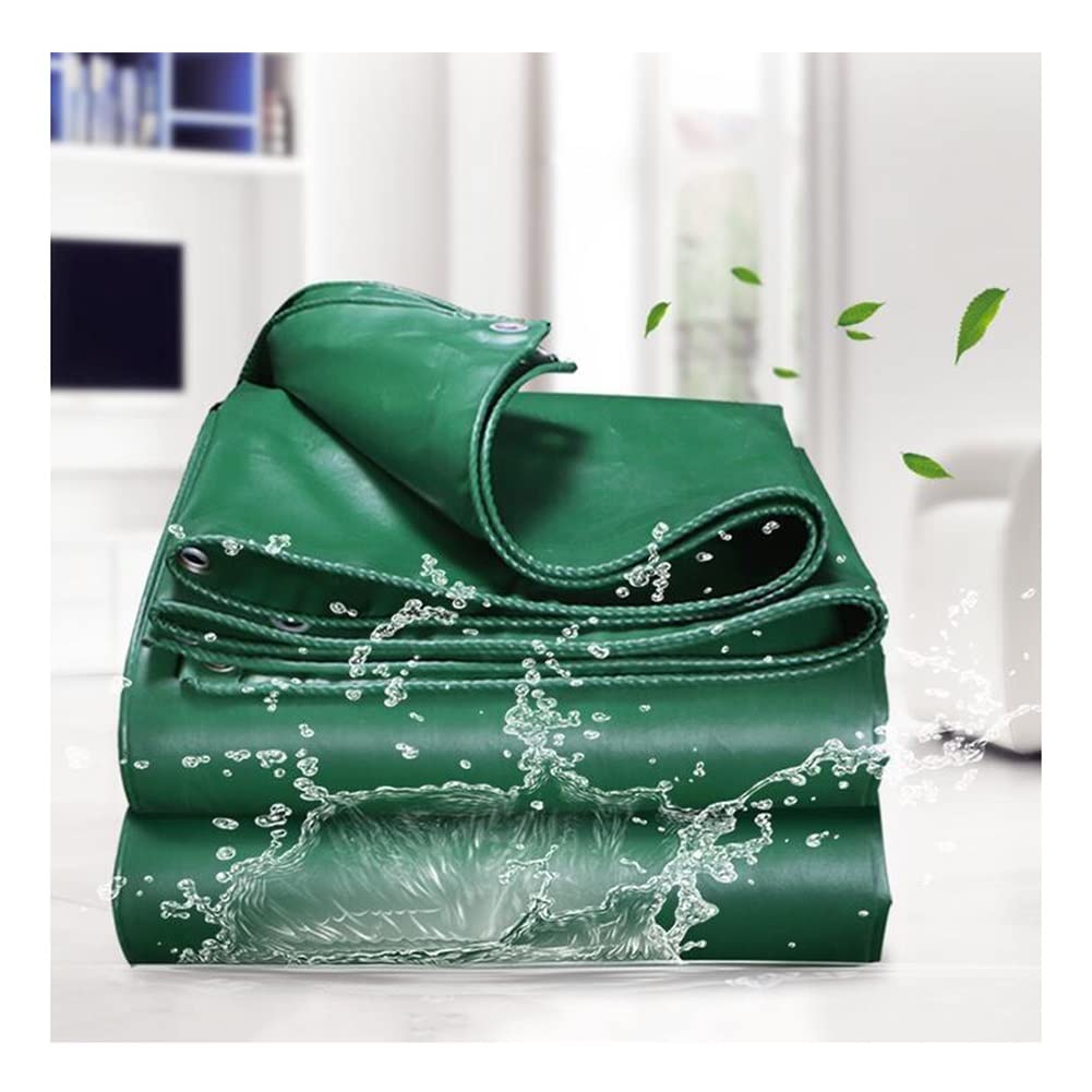 MAHFEI Heavy Duty Waterproof PVC Tarpaulin 9.8x14.75m - 0.4mm Thick UV Resistant Rain Tarp for Outdoor Camping, Boat Cover, RV Protection, Pool Cover & More - Durable Green Ground Sheet for All-Weather Use