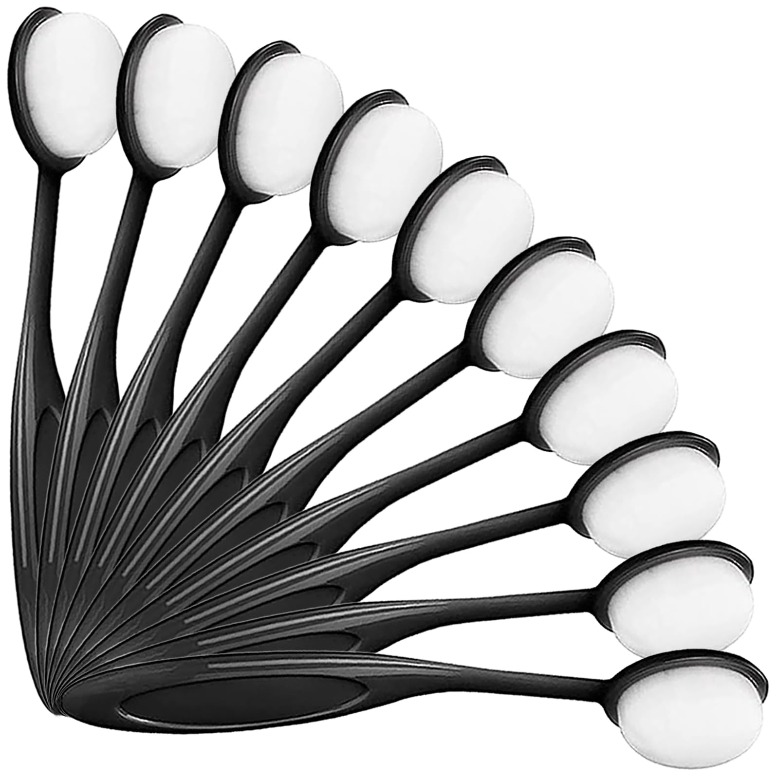 10 Pack Ink Blending Brushes for Card Making - Professional Blending Tools for Stamping, Scrapbooking & Stencil Art - Smooth Paint Application for Crafters & Artists (Black Handles) - Perfect for DIY Projects, Watercolor Painting & Mixed Media Art