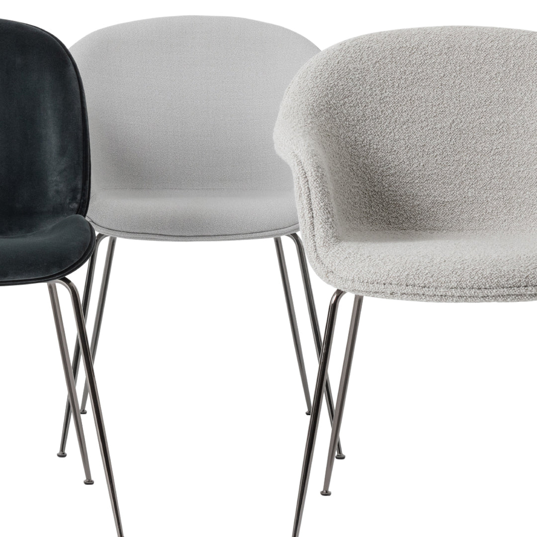 Bat Dining Chair with Conic Base - Fully Upholstered Modern Kitchen & Dining Room Furniture for Home Decor