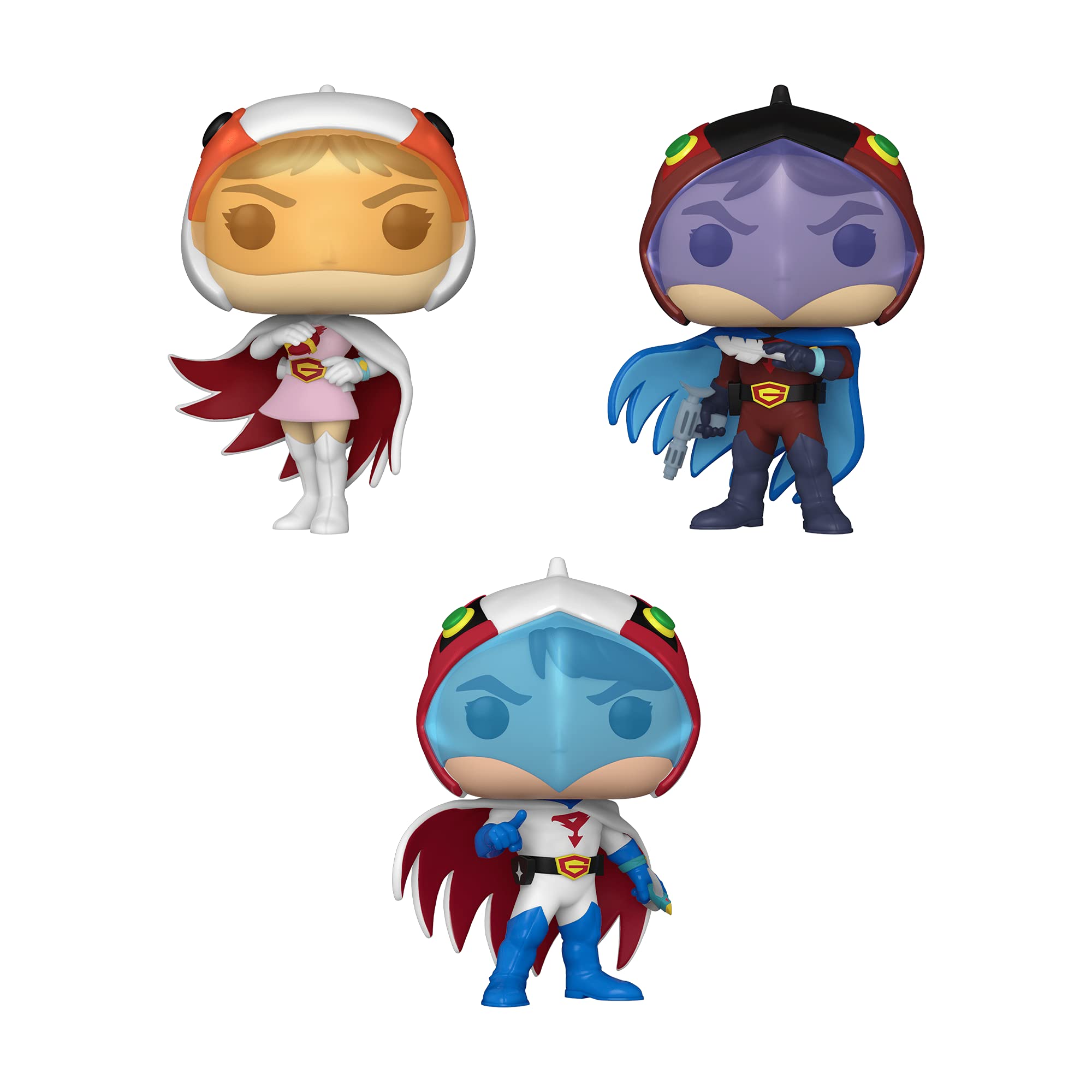 Funko Pop! Gatchaman 3-Pack Action Figure Set - Ken, Joe & Jun Collectible Vinyl Figures for Anime Fans | Perfect for Display, Gifts & Anime Collections