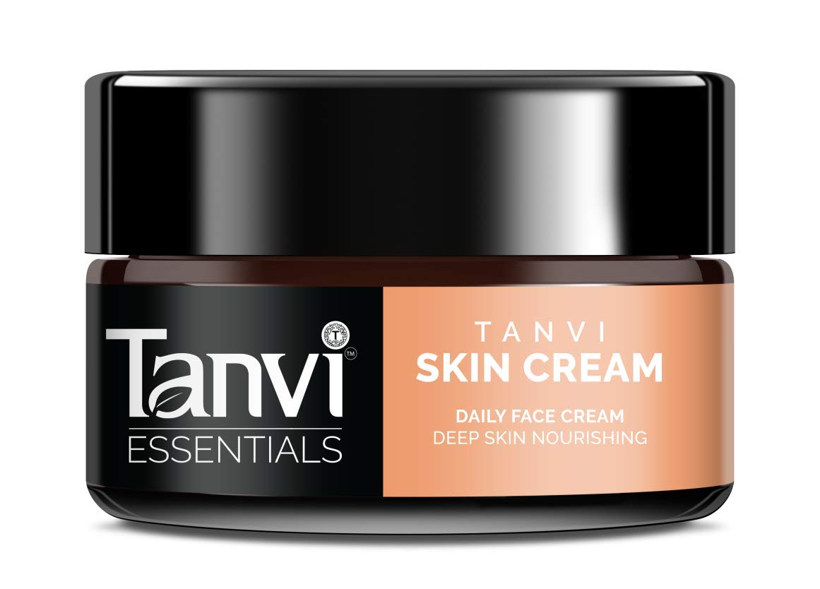Tanvi Essentials Ayurvedic Skin Brightening Face Cream for Men & Women - 100% Natural, GMP Certified, Lightens Dark Spots & Pimple Marks, Made in India (50g) | Daily Moisturizer for Glowing Skin & Even Tone