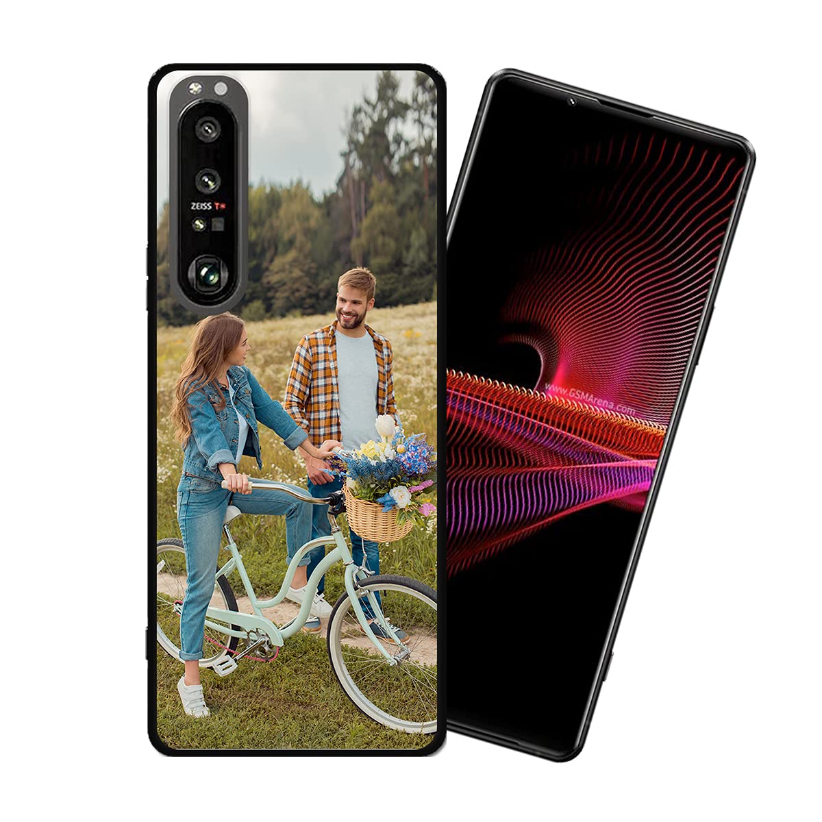 Customized Photo Case for Sony Xperia 1 III - Personalized Picture Phone Cover, Shockproof Silicone Case, Soft Candy Design - Perfect Christmas, Birthday & Thanksgiving Gift - Black Protective Phone Case for Everyday Use, Travel & Special Occasions