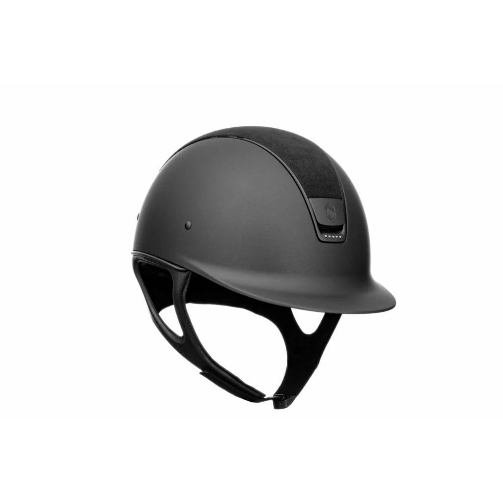Samshield Limited Edition Shadowmatt Alcantara Equestrian Helmet with Black Crystals - Medium Size for Dressage & Show Jumping | Premium Riding Safety Gear