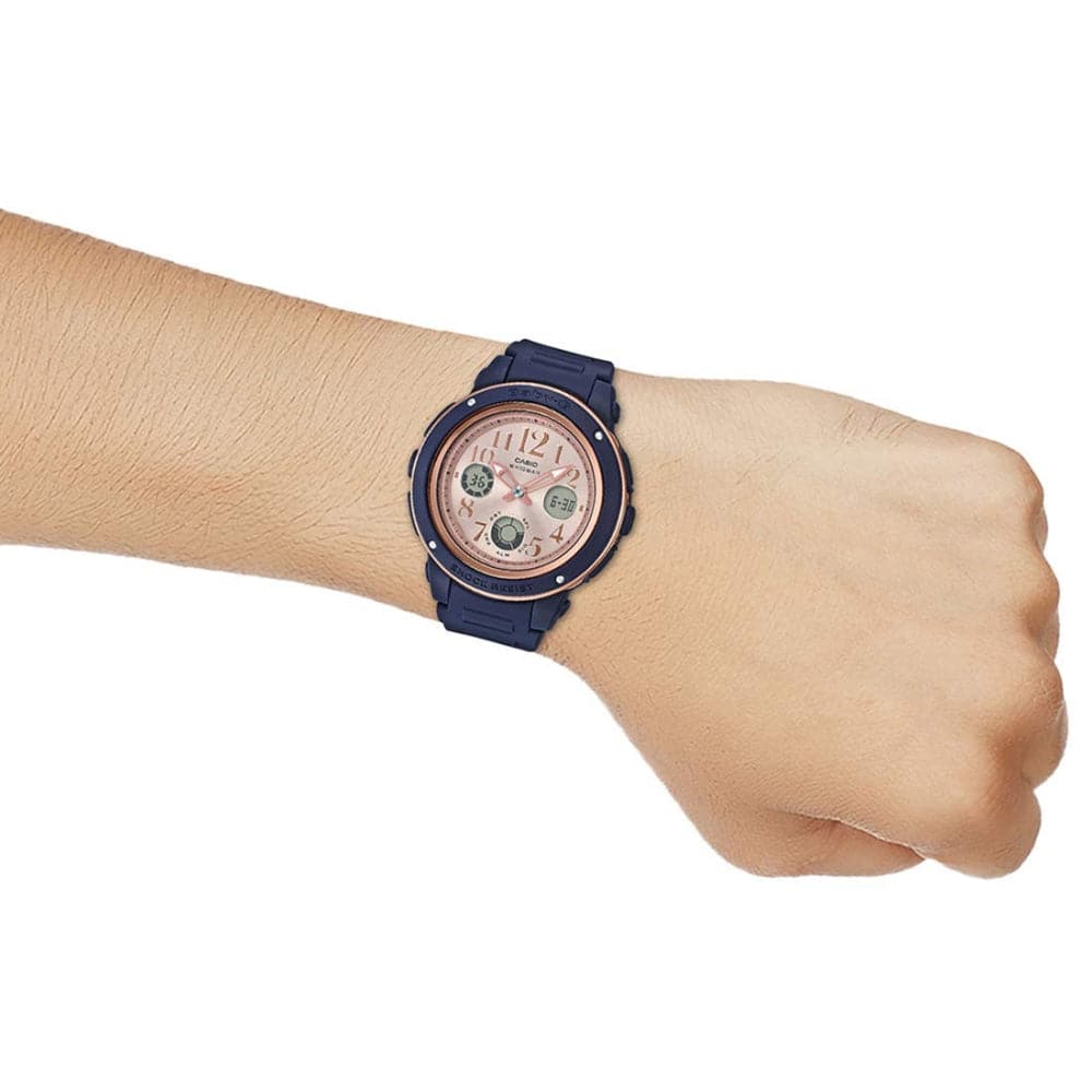 CASIO BABY-G BGA-150PG-2B1DR Digital Quartz Watch for Women - Blue Resin Band, Shock Resistant, Water Resistant - Perfect for Sports, Fitness & Outdoor Activities