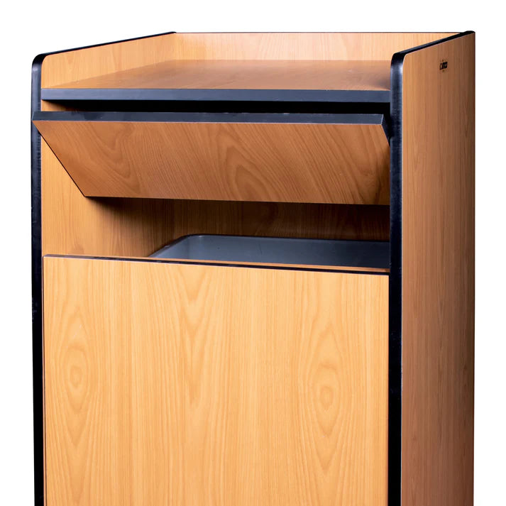 Winco 35 Gallon Light Wood Trash Can - Durable Waste Receptacle for Home, Office & Outdoor Use (WR 35)