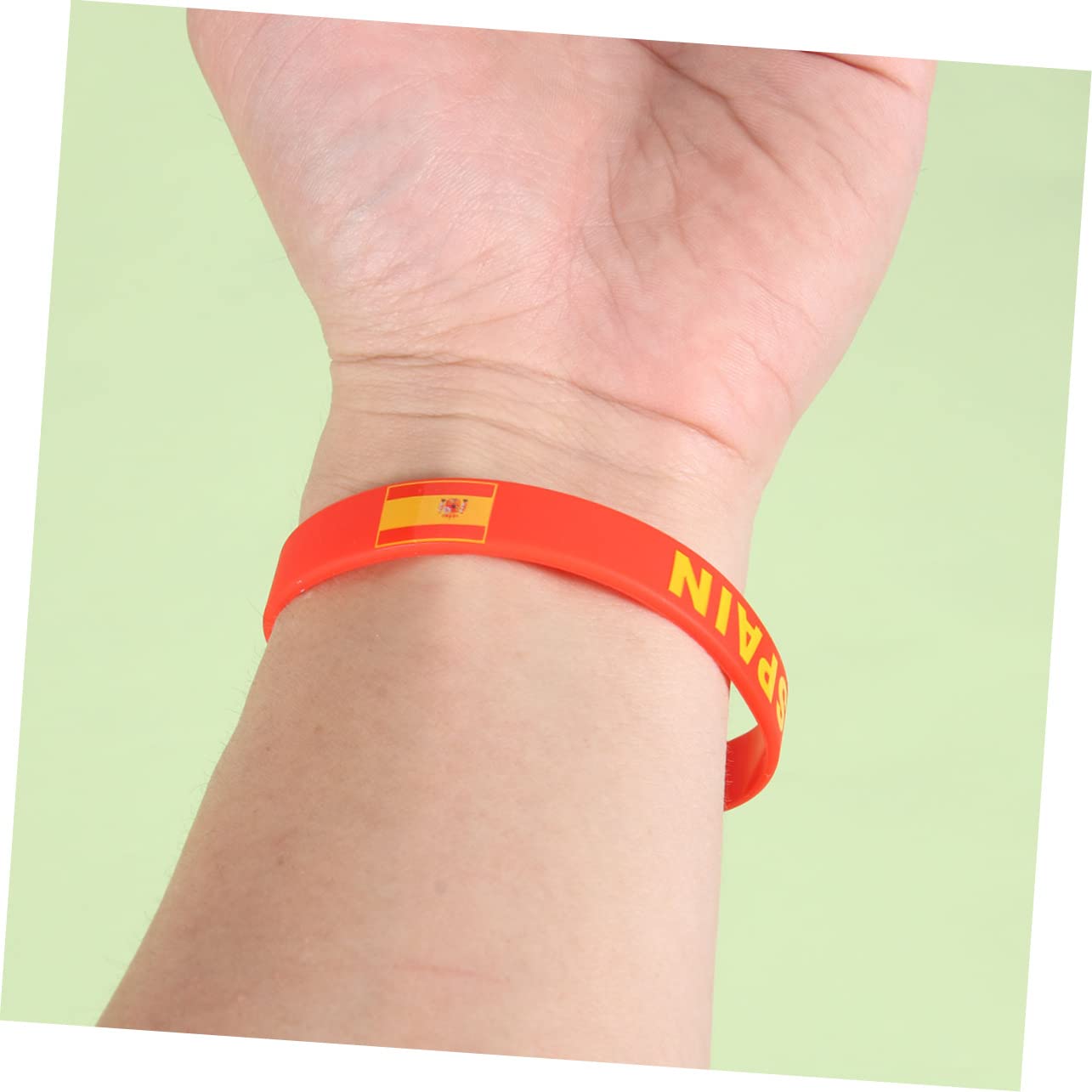 SUPVOX 2 Pack Spain Flag Silicone Wristbands - Stretchable Rubber Bracelets for Men & Women - Perfect for Fitness, Yoga, Gym, Sports Fans & Supporters - Great Gift Idea (5 Pieces per Pack x 2 Sets) - Ideal for Game Day, Team Spirit, Workouts & Everyday Wear
