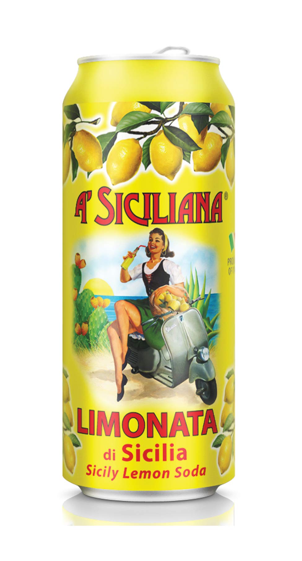 Authentic Sicilian Sparkling Beverage - Refreshing Italian Citrus Soda, Imported Limonata 24-Pack (11.15 Fl Oz Cans) | Perfect for Parties, Picnics & Summer Refreshment