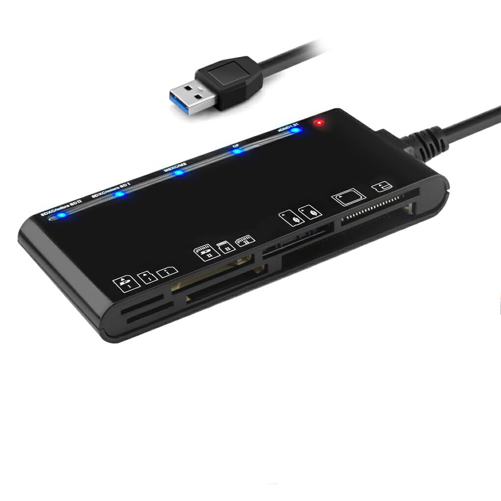 High-Speed Portable USB Memory Card Reader for Laptop & Computer - Multi-Function Adapter for Camcorder, Home Office, and Travel Accessories