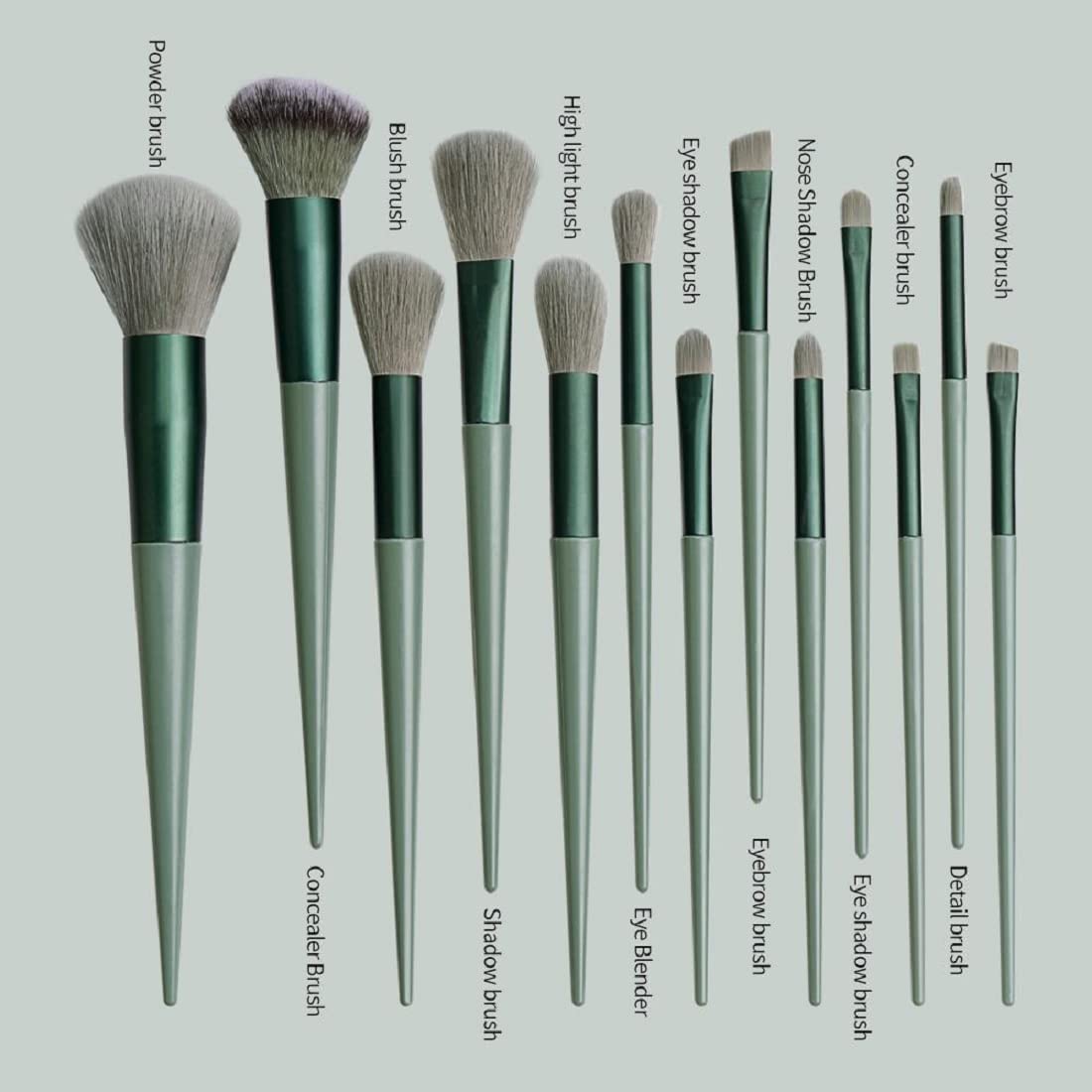 LIBAH 13-Piece Premium Synthetic Makeup Brush Set - Kabuki, Eyeshadow, Eyeliner, Blending, Face Powder & Blush Brushes | Professional Cosmetic Brush Kit for Travel & Everyday Makeup
