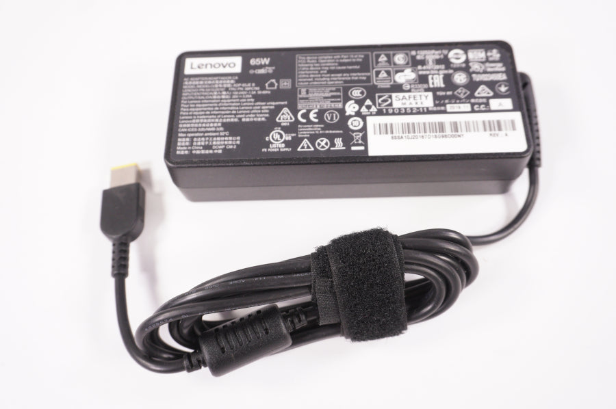 Lenovo 00PC793 65W AC Adapter for Laptops - 100-240V Input, 3-Pin Plug, Works in 50°C Environments | Perfect for Home, Office & Travel Use