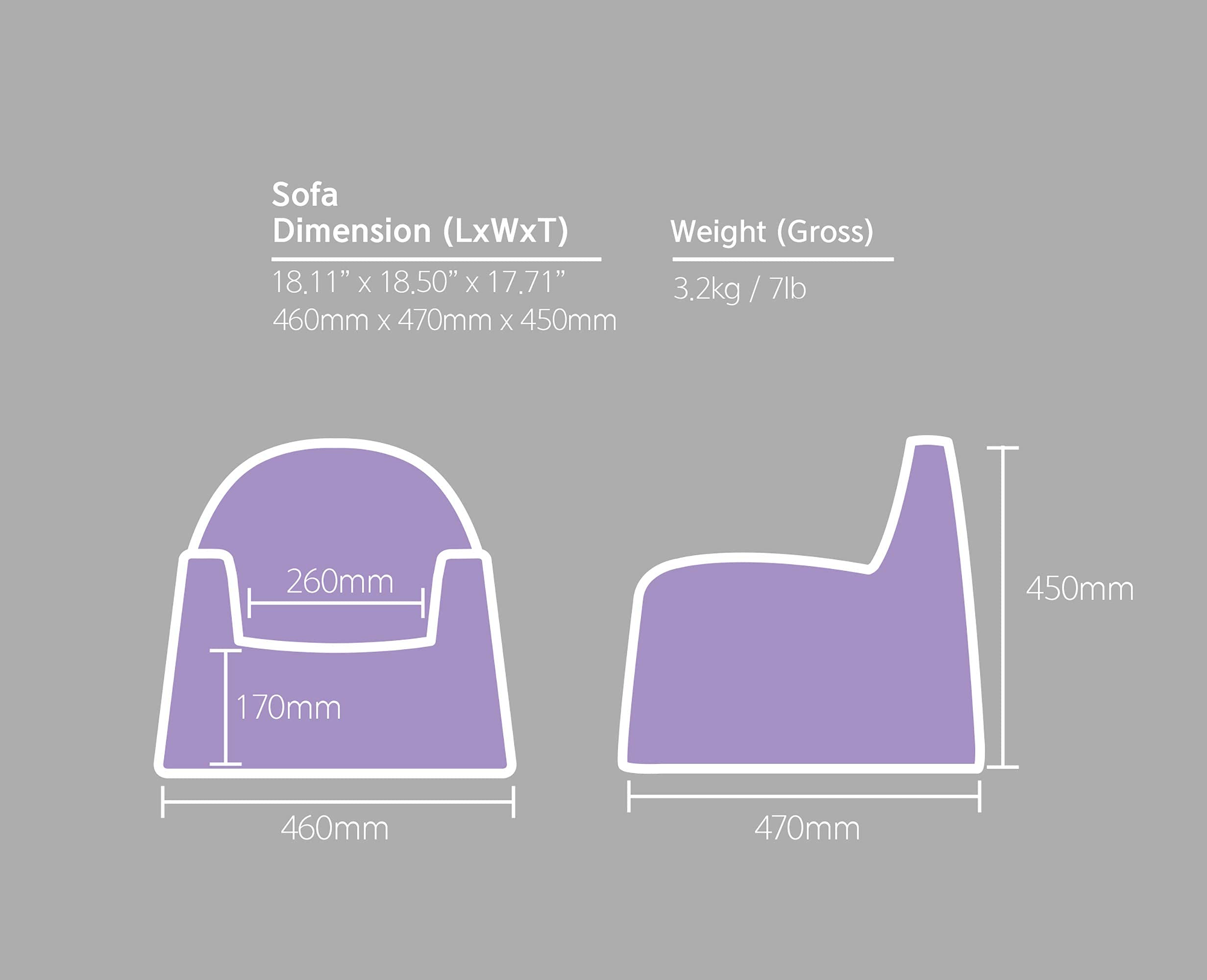 Premium Baby Leather Kids Sofa (Gray) – Ergonomic Toddler Chair & Kids Couch for Boys & Girls | Waterproof, Easy to Clean, Non-Toxic, Glue-Free | Perfect for Nursery, Playroom & Living Room