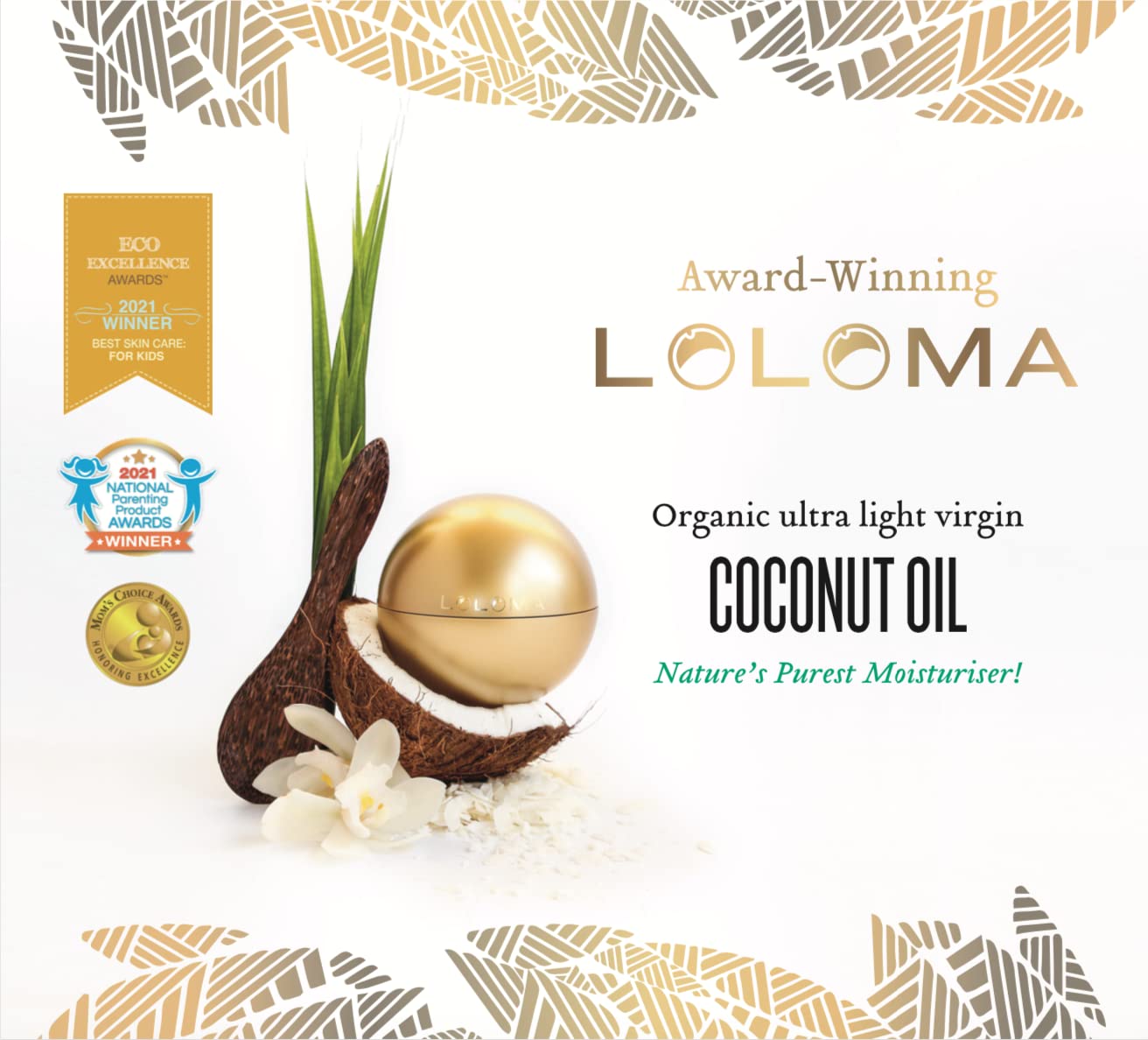 Organic Virgin Coconut Oil from Fiji - Natural Moisturizer for Babies & Adults | Chemical-Free, Light Scent, Fast Absorbing | Perfect for Skin Care, Hair Treatment & Cooking