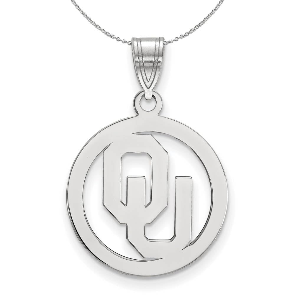 Oklahoma Pendant Necklace - Sterling Silver Black Bow for Gifts & Graduation