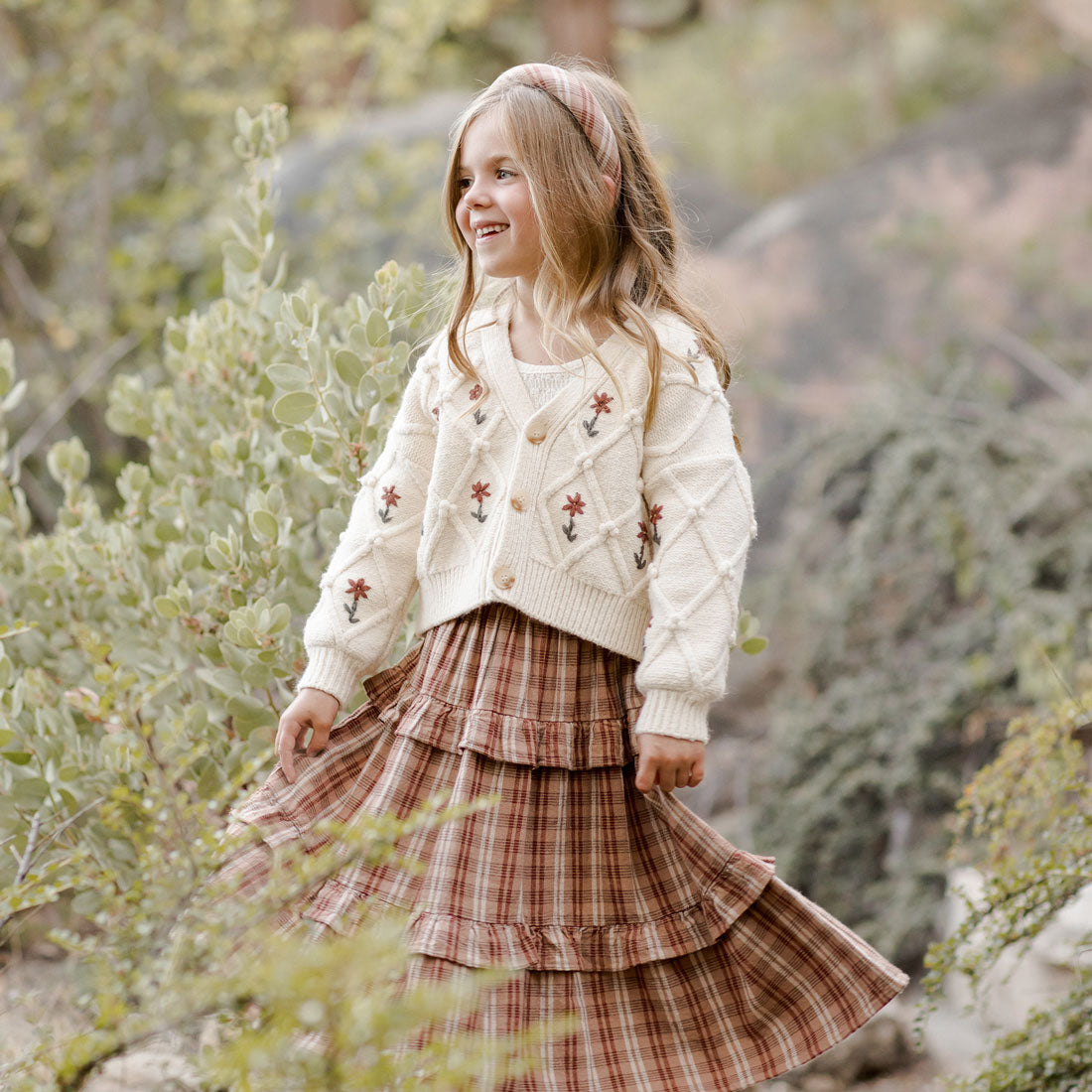 Stylish Boxy Cardigan with Winter Floral Embroidery - Natural Color Cozy Knit Sweater for Women | Perfect for Casual Outfits, Office Wear & Holiday Gatherings