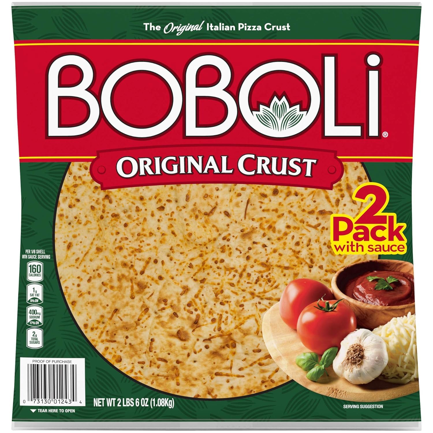 Authentic Boboli 12 Inch Pizza Crust Twin Pack (2 Count, 38 oz) - Perfect for Homemade Pizza Night, Family Dinners & Quick Meals | Premium Pizza Dough for Oven Baking