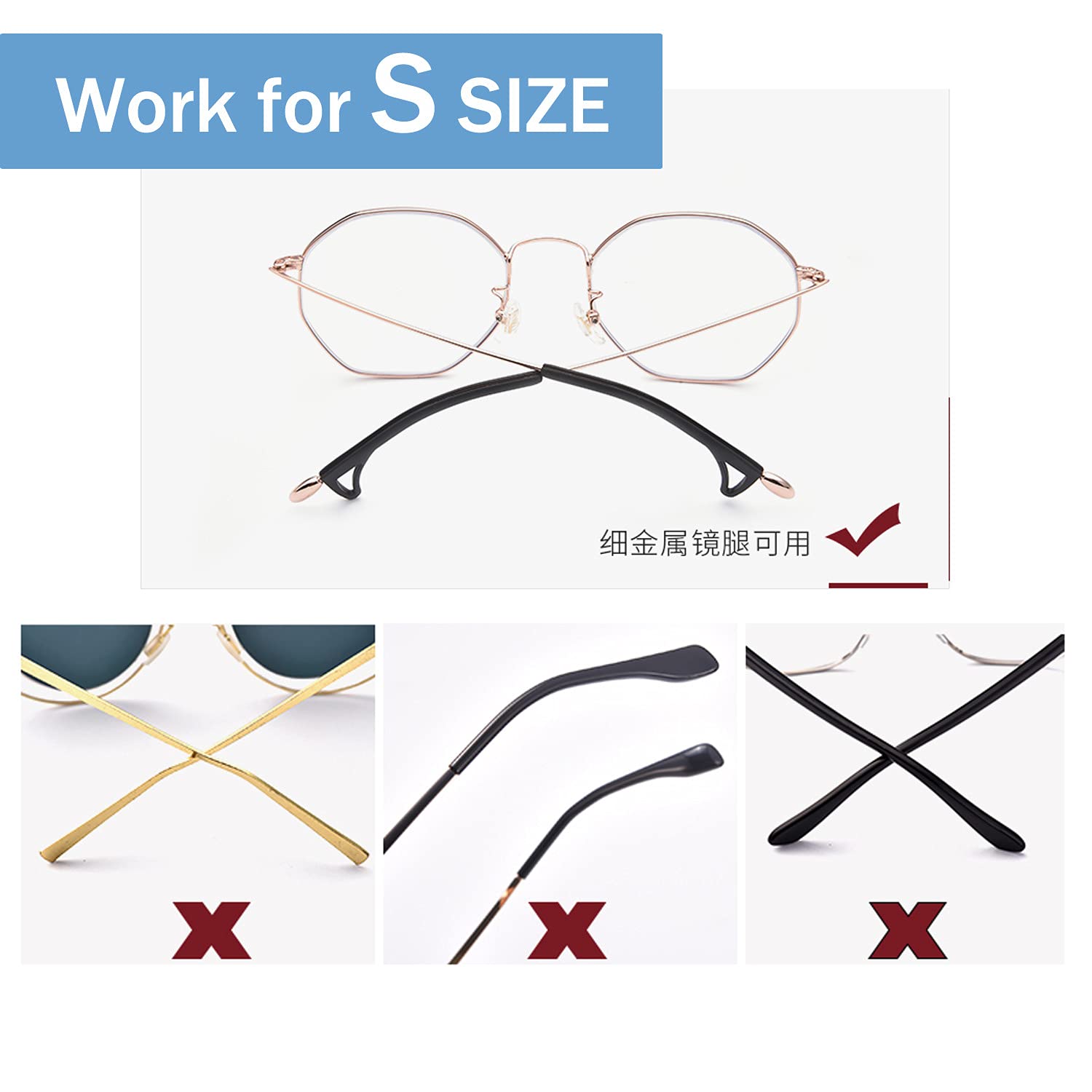 6 Pairs Anti-Slip Eyeglass Ear Grips with Hook Design - Comfortable Glasses Sleeves for Sports, Reading & Daily Wear - Secure Fit for Active Lifestyles