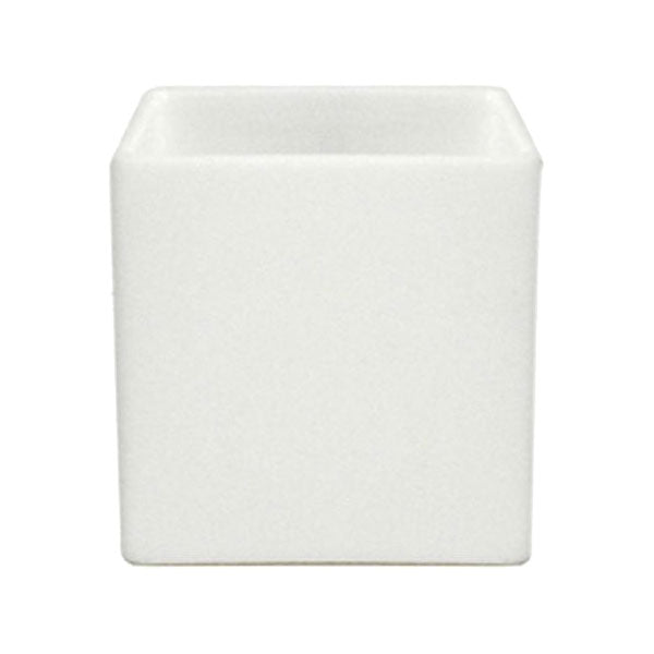 FOH Canvas Square Sampler Ramekin - 3 oz White Ceramic Appetizer Dish - Perfect for Tasting Portions, Desserts, Dips & Party Serving