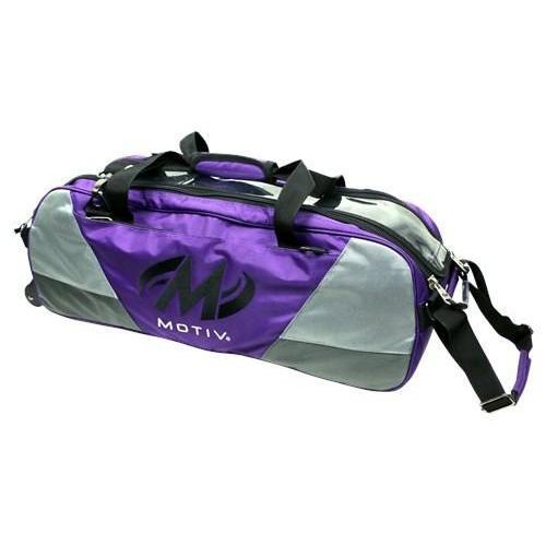 Motiv Ballistix Triple Tote Roller Bowling Bag - Purple | Heavy Duty Bowling Gear for League & Tournament Players | Perfect for Travel & Storage