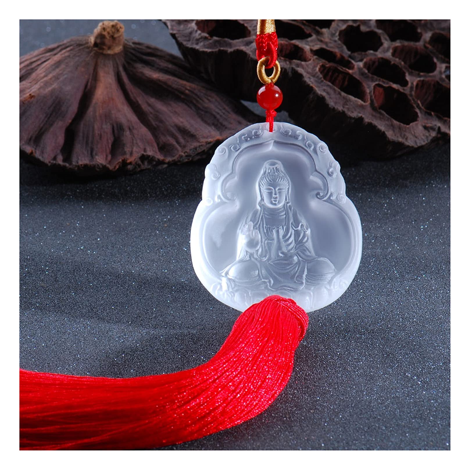 Guanyin Buddha Car Hanging Ornament - Peace Talisman Pendant for Car Glass Decor, Men & Women Jewelry - Perfect for Daily Commute, Road Trips & Spiritual Protection (Color: B)