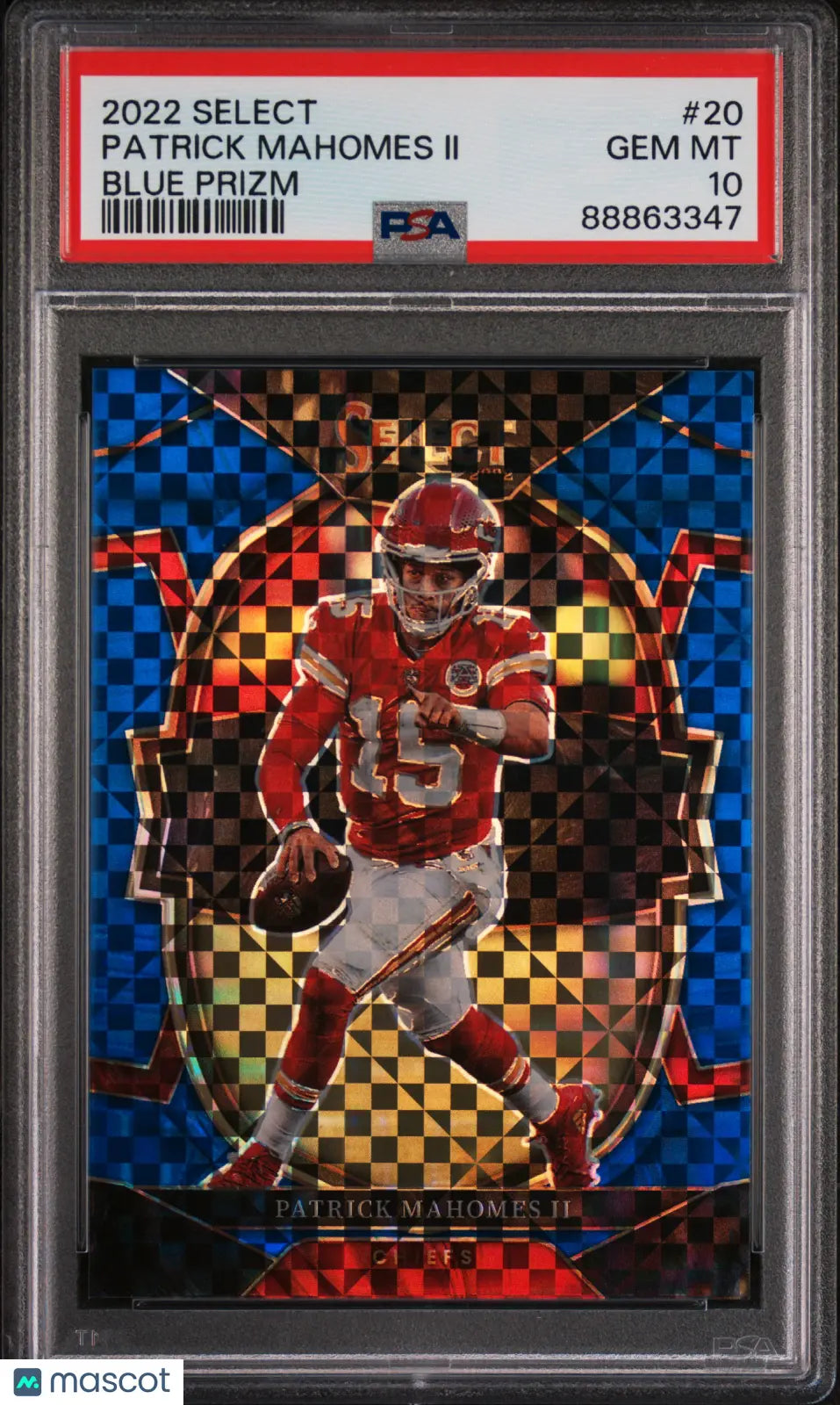 2022 Panini Select Football Patrick Mahomes II Blue Prizm PSA 10 041/199 - Rare Collectible Trading Card for NFL Fans & Sports Memorabilia Collectors - Perfect for Display, Investment & Fantasy Football Enthusiasts