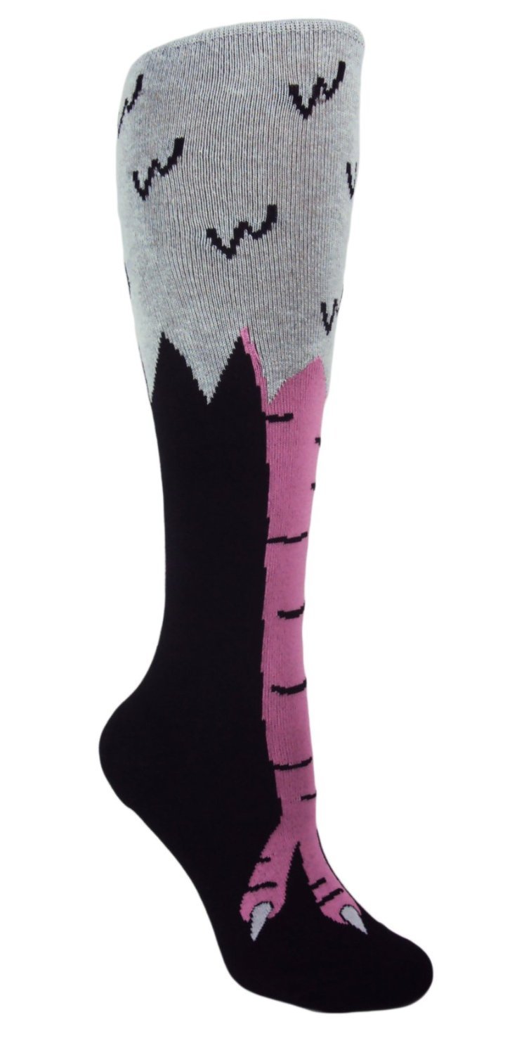 3-Pack Knee-High Novelty Animal Socks - Chicken, Duck & Bird Leg Design for Women & Men - Fun Fitness & Running Socks for Gym, Workout & Cosplay Costumes