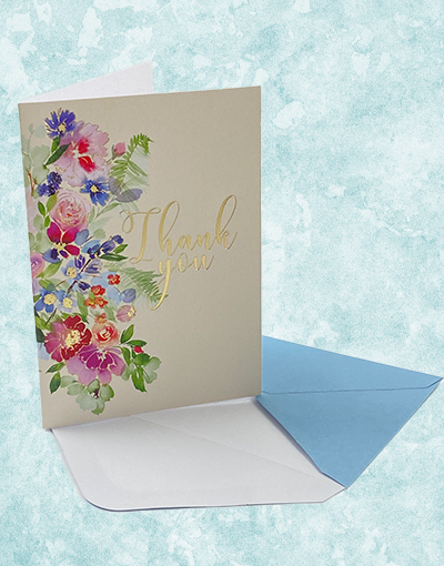 Fresh Garden Bouquet Thank You Cards - Elegant Floral Greeting Cards for Appreciation Gifts, Wedding Favors, and Special Occasions