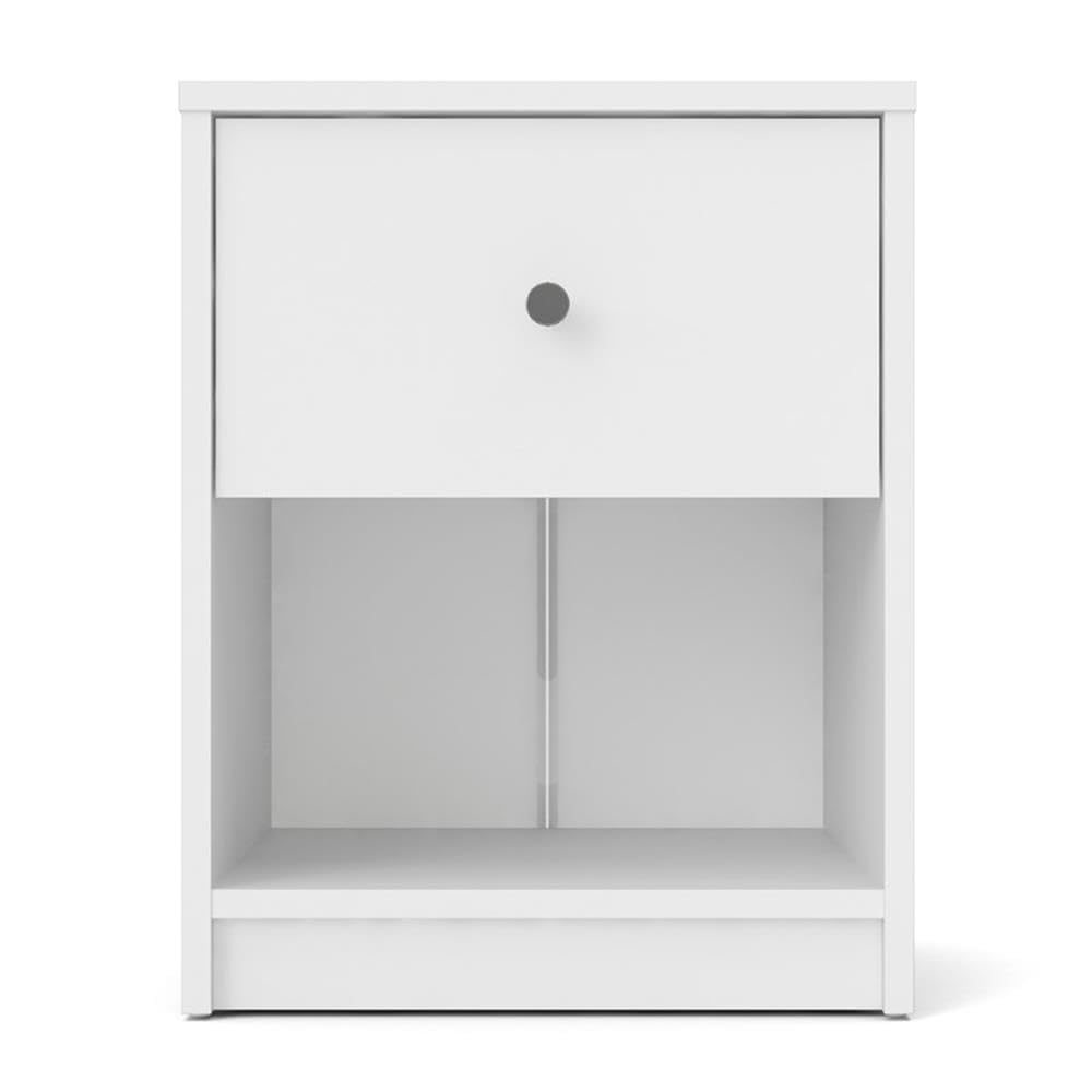Home Square 2-Piece White Bedroom Set with 2 One-Drawer Nightstands - Perfect for Modern Master Bedrooms & Guest Rooms