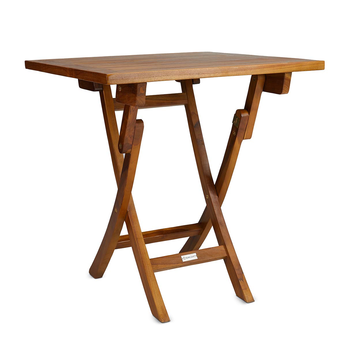 Premium Teak Folding Square Table 27.5x27.5x30 Inch - Fully Assembled Outdoor Dining Table for Garden, Patio, Boat Deck, Bistro & Backyard - Weather-Resistant Wooden Furniture for Entertaining & Al Fresco Dining