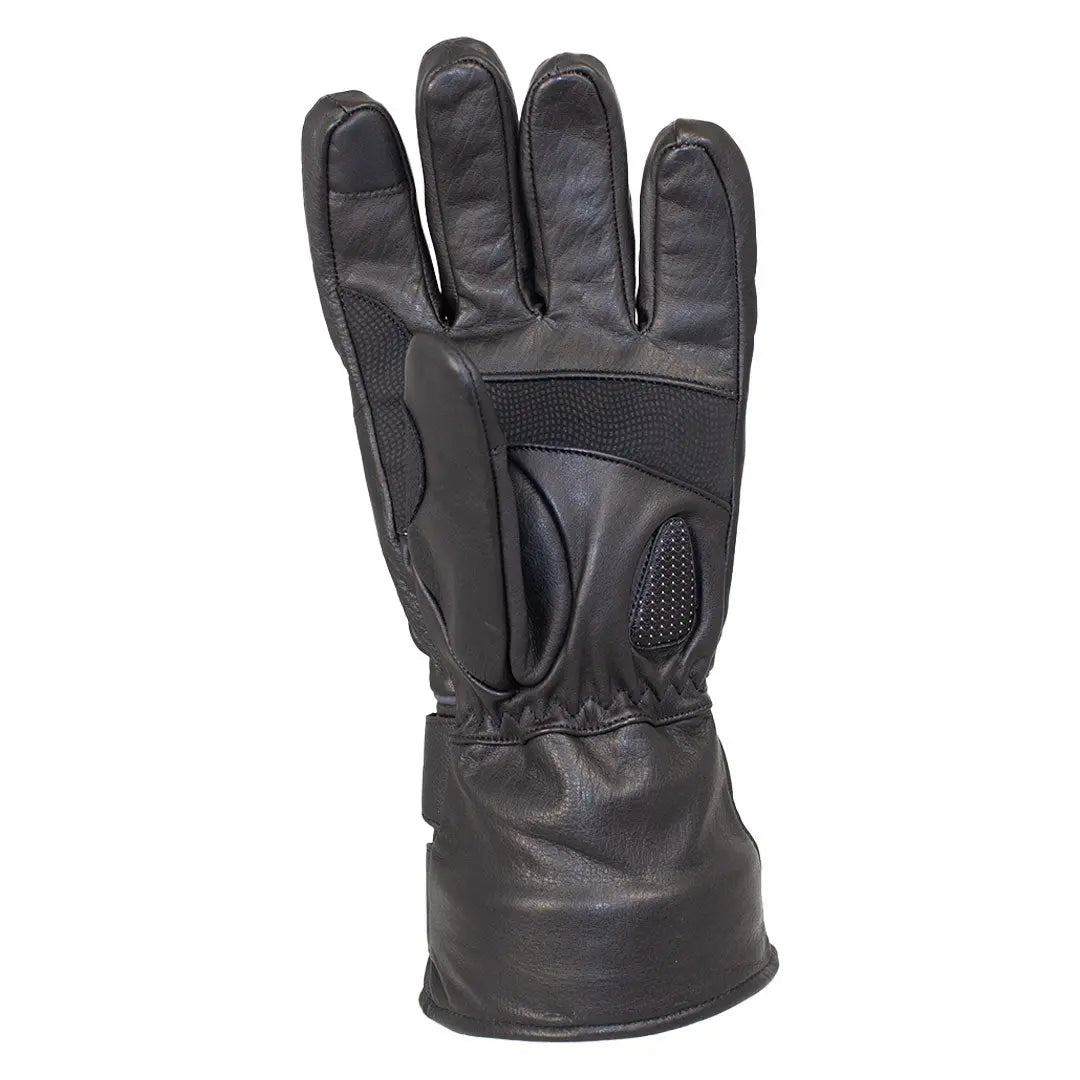 Open Road Men's Leather Motorcycle Gloves with Reflective Trim - Durable Biker Gauntlets for Safety & Comfort - Perfect for Riding, Cruising & Motorcycle Adventures