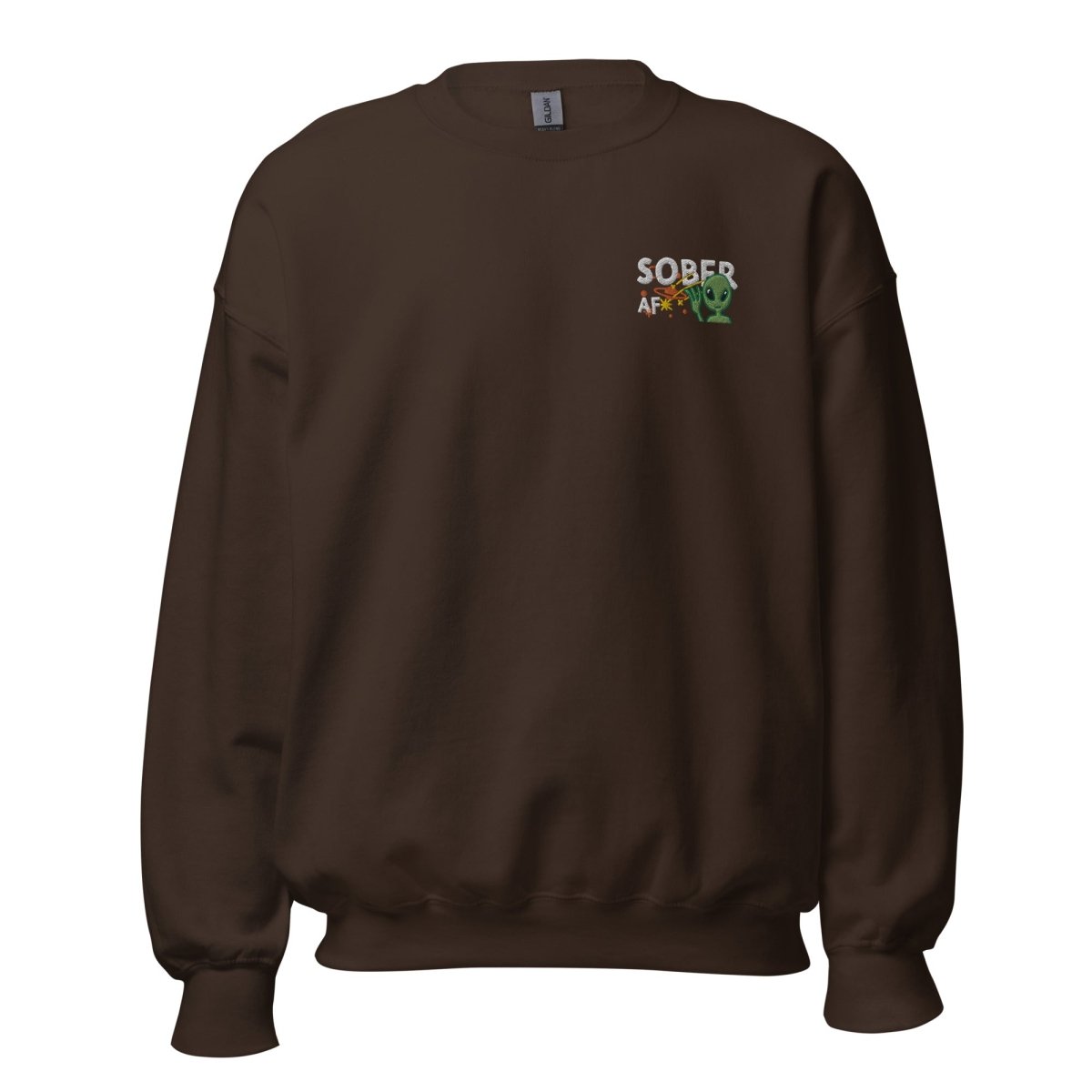 Galactic Sobriety Alien Embroidered Unisex Sweatshirt | Cool Space-Themed Pullover Hoodie for Men & Women | Perfect for Casual Wear, Street Fashion & Cosplay
