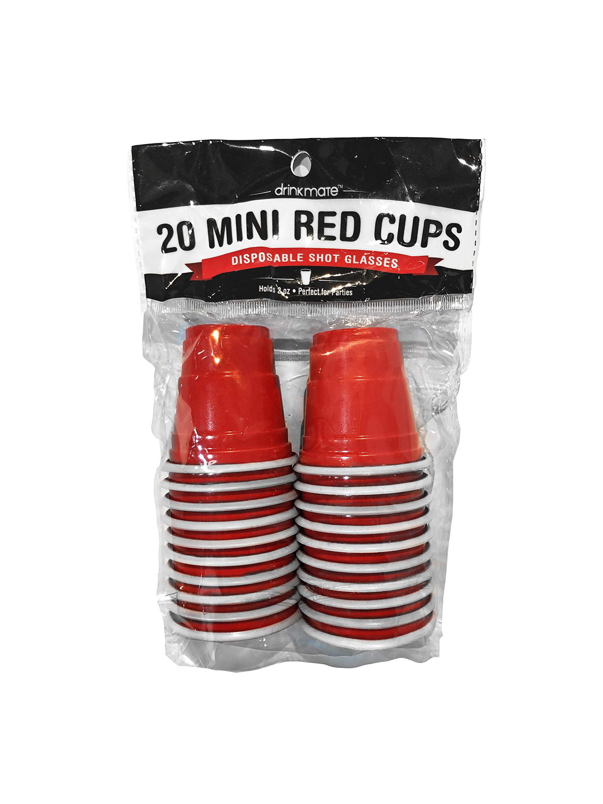 20 Mini Red Solo Cups - Disposable Party Shot Glasses for Beer, Cocktails & Shots - Perfect for Weddings, BBQs, Tailgates & College Parties