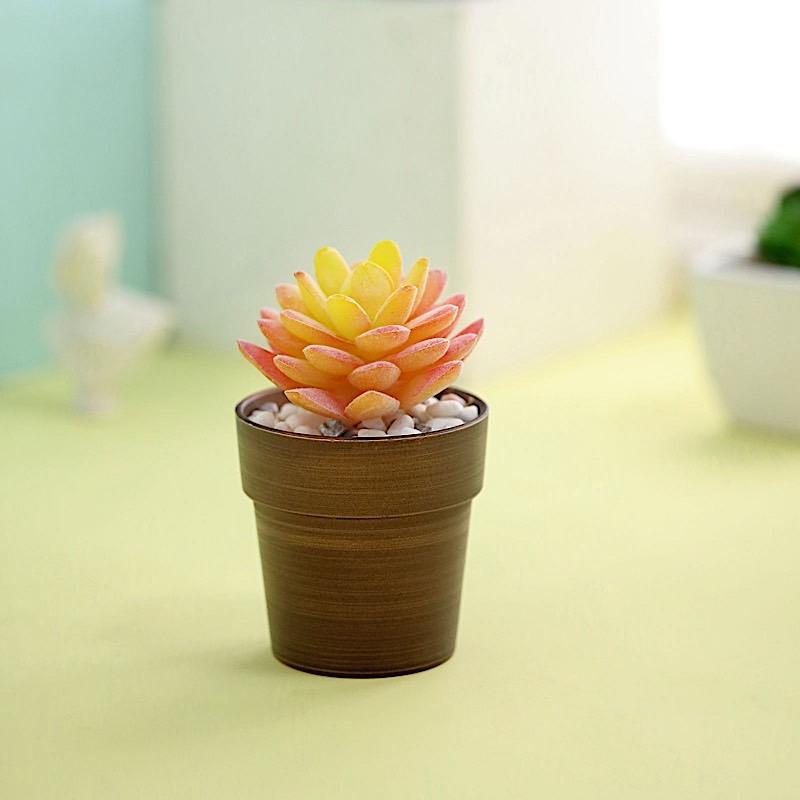 3 Pack 3 Inch Tall Metallic Round Plastic Flower Pots for Indoor Plants, Home Decor, and Garden Decorations - Perfect for Succulents, Herbs, and Small Flowers