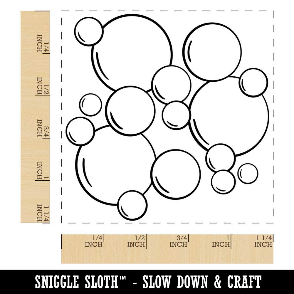 1.25 Inch Small Square Rubber Stamp for DIY Scrapbooking, Card Making & Crafting - Create Beautiful Bubble Patterns for Invitations, Journals & Art Projects